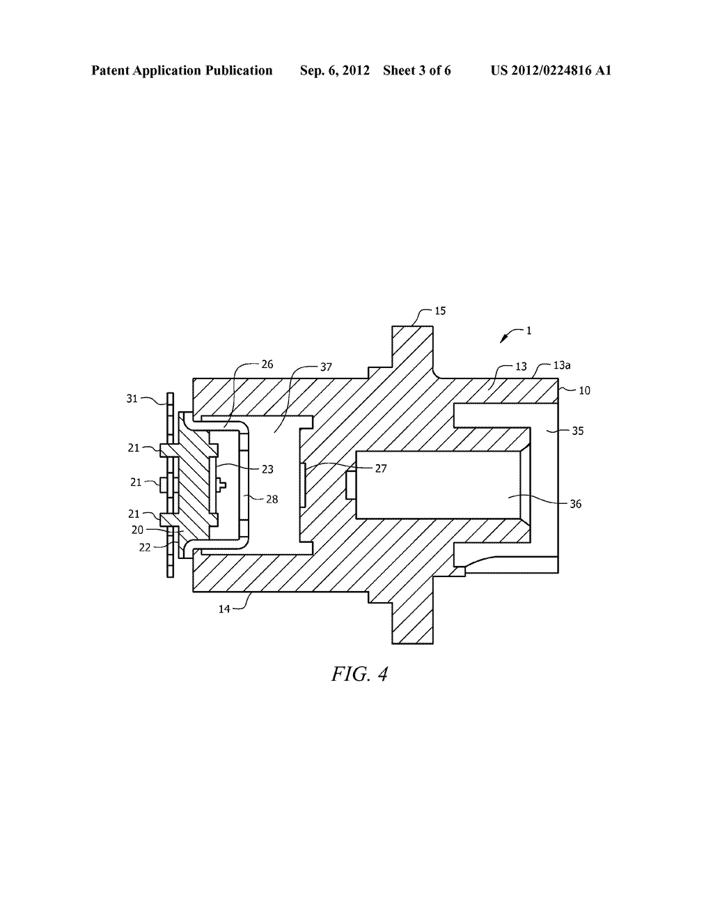 FIXED CONNECTION (FC)-TYPE OPTOELECTRONIC ASSEMBLY HAVING A TRANSPARENT     THREADED PLASTIC BODY WITH AN OPTICAL ELEMENT INTEGRALLY FORMED THEREIN - diagram, schematic, and image 04