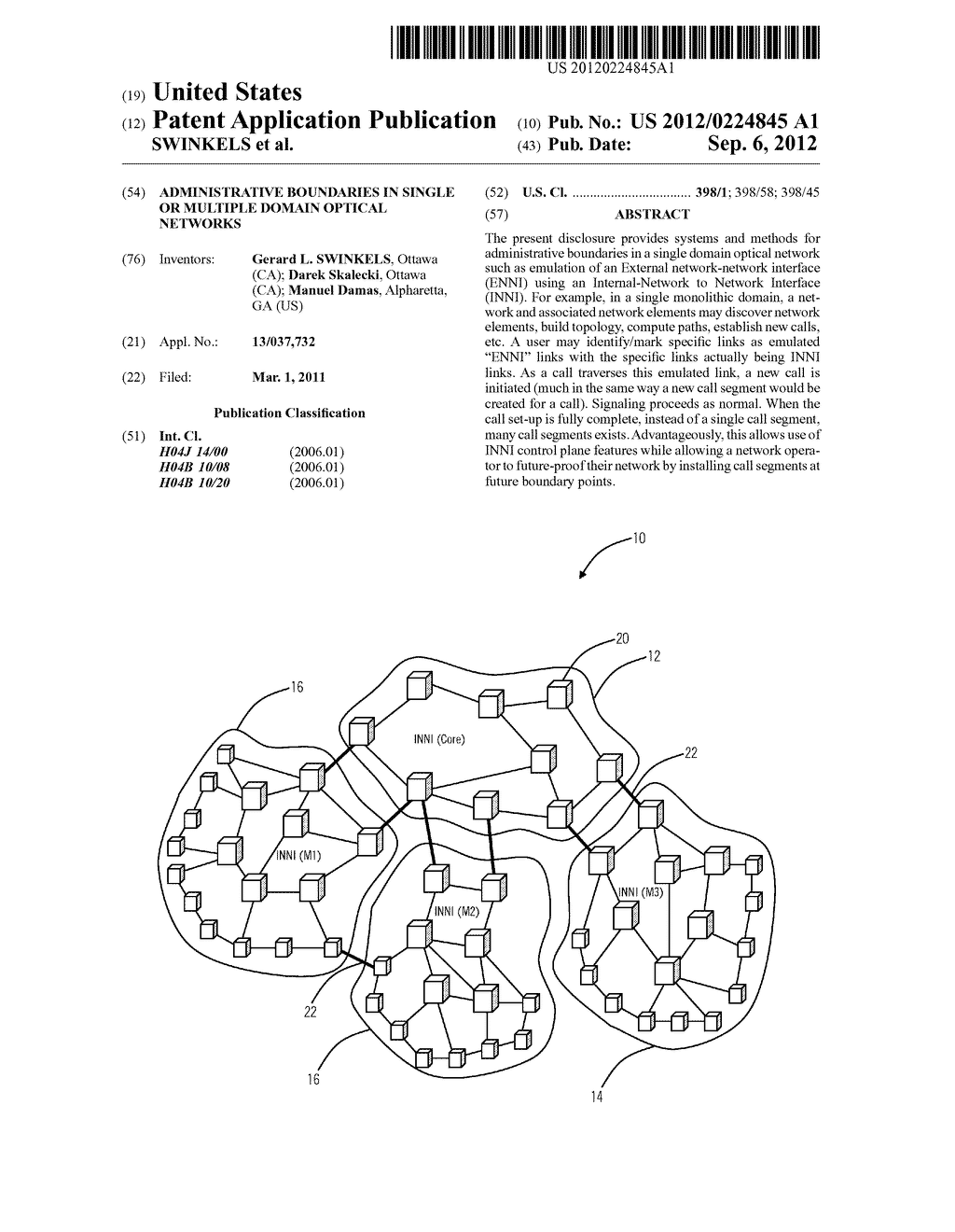 ADMINISTRATIVE BOUNDARIES IN SINGLE OR MULTIPLE DOMAIN OPTICAL NETWORKS - diagram, schematic, and image 01