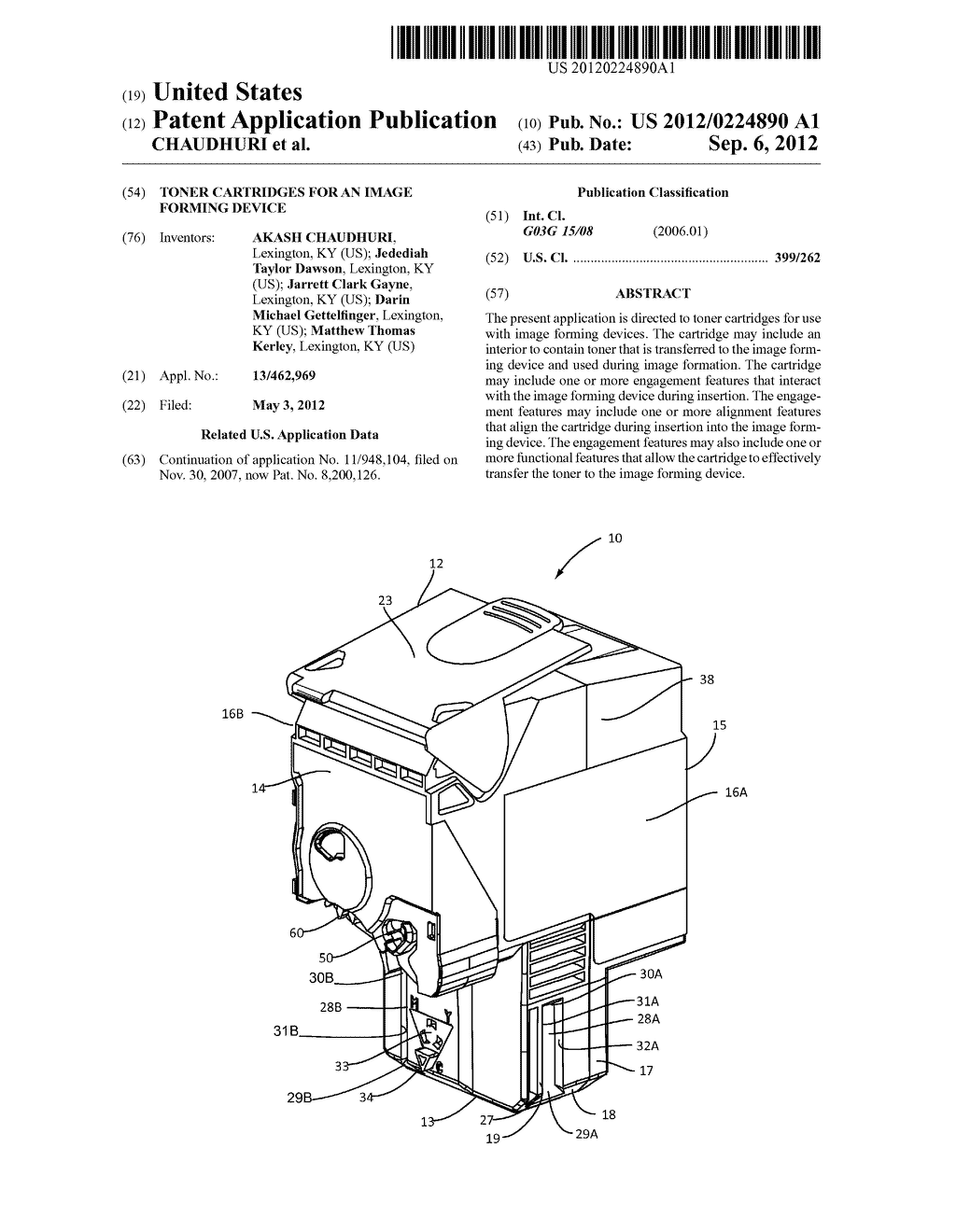 TONER CARTRIDGES FOR AN IMAGE FORMING DEVICE - diagram, schematic, and image 01