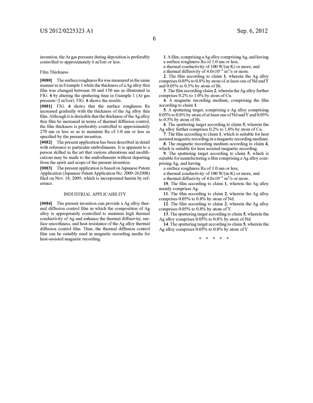 Ag ALLOY THERMAL DIFFUSION CONTROL FILM FOR USE IN MAGNETIC RECORDING     MEDIUM FOR HEAT-ASSISTED MAGNETIC RECORDING, MAGNETIC RECORDING MEDIUM     FOR HEAT-ASSISTED MAGNETIC RECORDING, AND SPUTTERING TARGET - diagram, schematic, and image 12