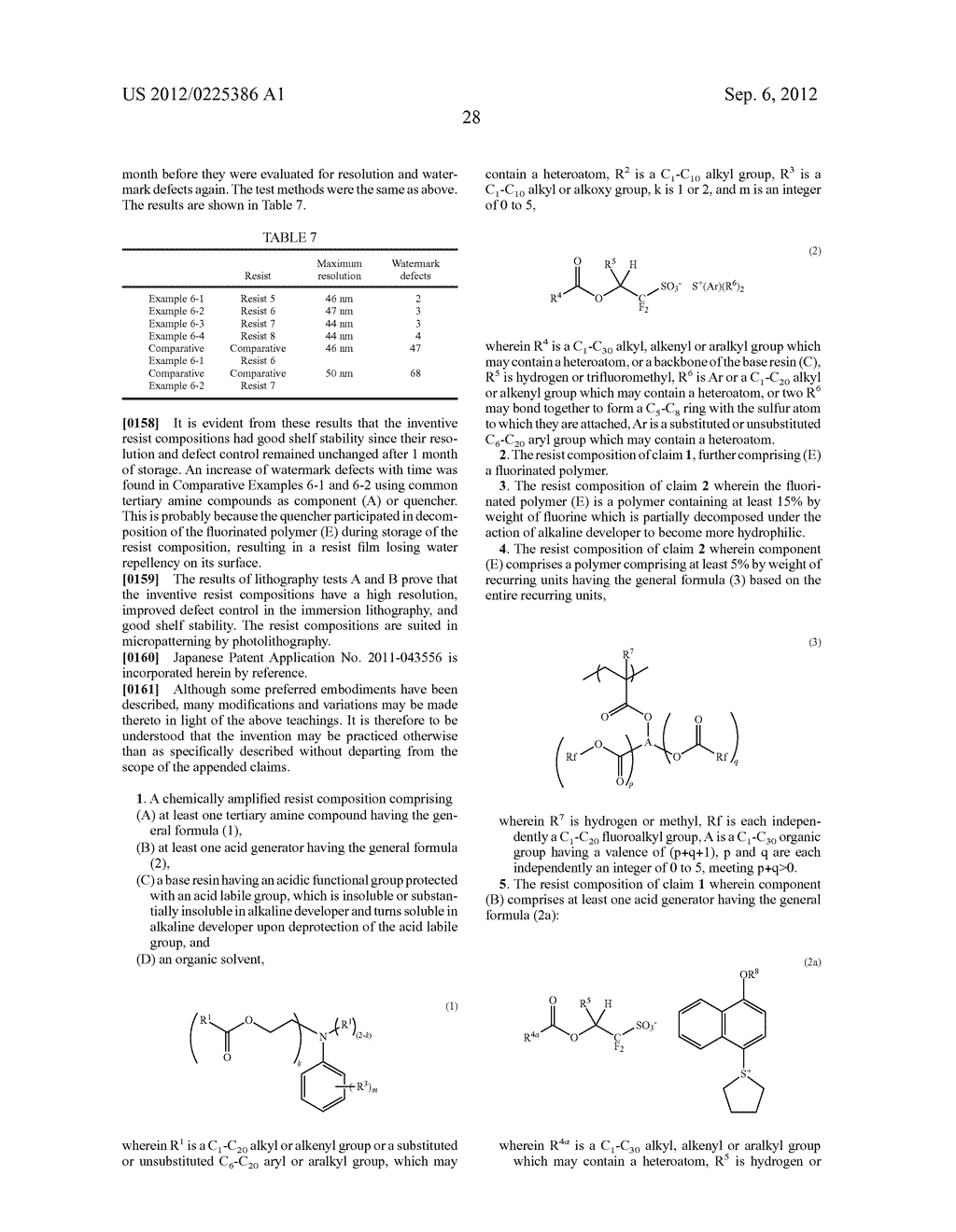 CHEMICALLY AMPLIFIED RESIST COMPOSITION AND PATTERNING PROCESS - diagram, schematic, and image 29
