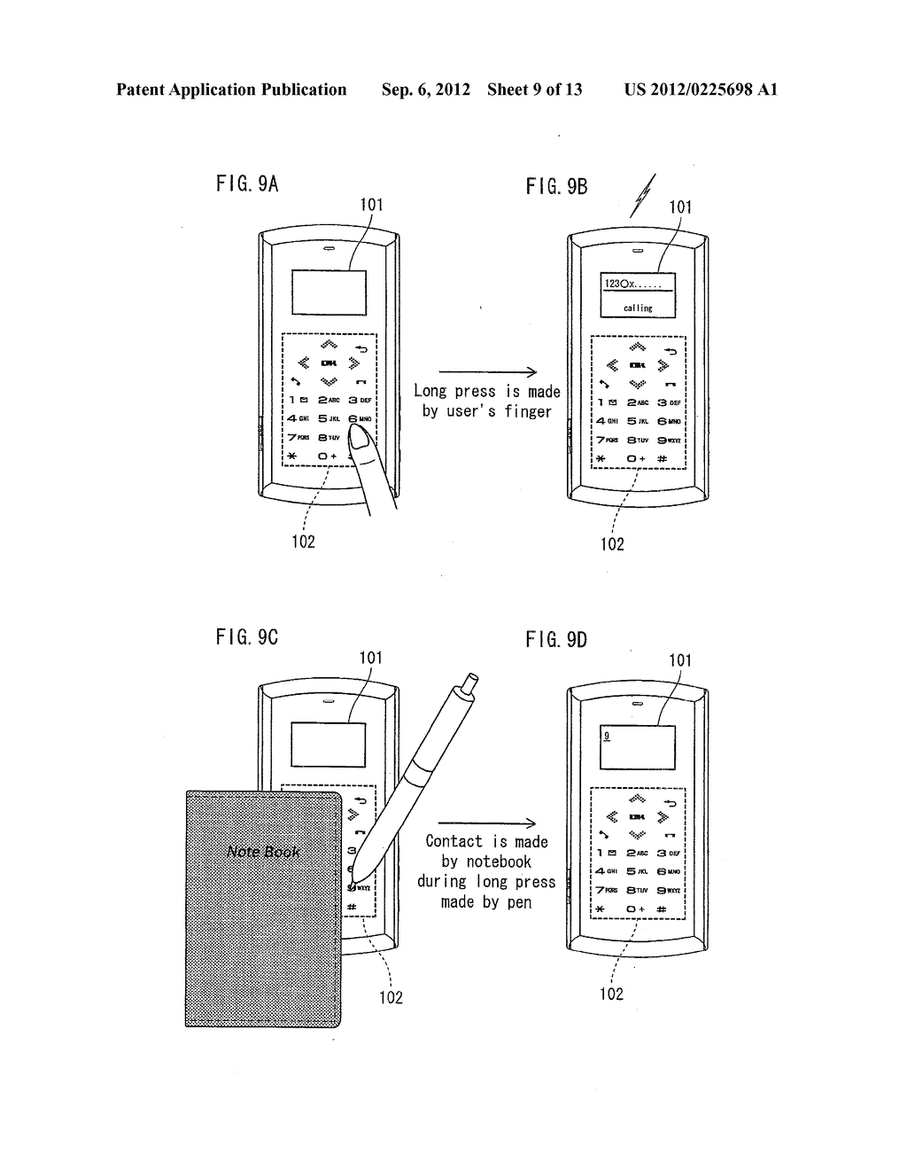 MOBILE COMMUNICATION TERMINAL, INPUT CONTROL PROGRAM AND INPUT CONTROL     METHOD - diagram, schematic, and image 10