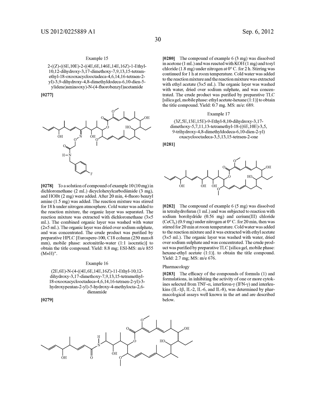 USE OF MACROCYCLIC LACTONE DERIVATIVES FOR THE TREATMENT OF INFLAMMATORY     DISORDERS - diagram, schematic, and image 31