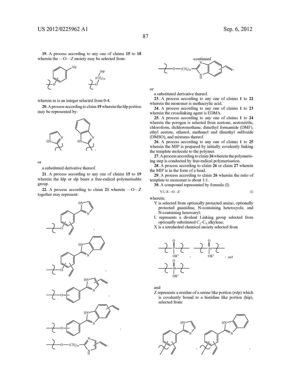 MOLECULARLY IMPRINTED POLYMERS, METHODS FOR THEIR PRODUCTION AND USES     THEREOF - diagram, schematic, and image 92