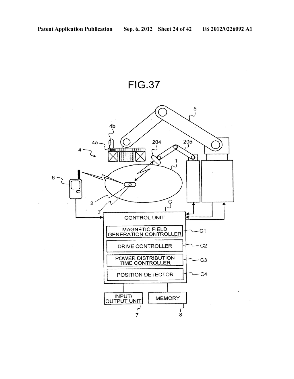 INTRA-SUBJECT MEDICAL SYSTEM, METHOD OF OPERATING BODY-INSERTABLE     APPARATUS AND OPERATIVE TREATMENT - diagram, schematic, and image 25