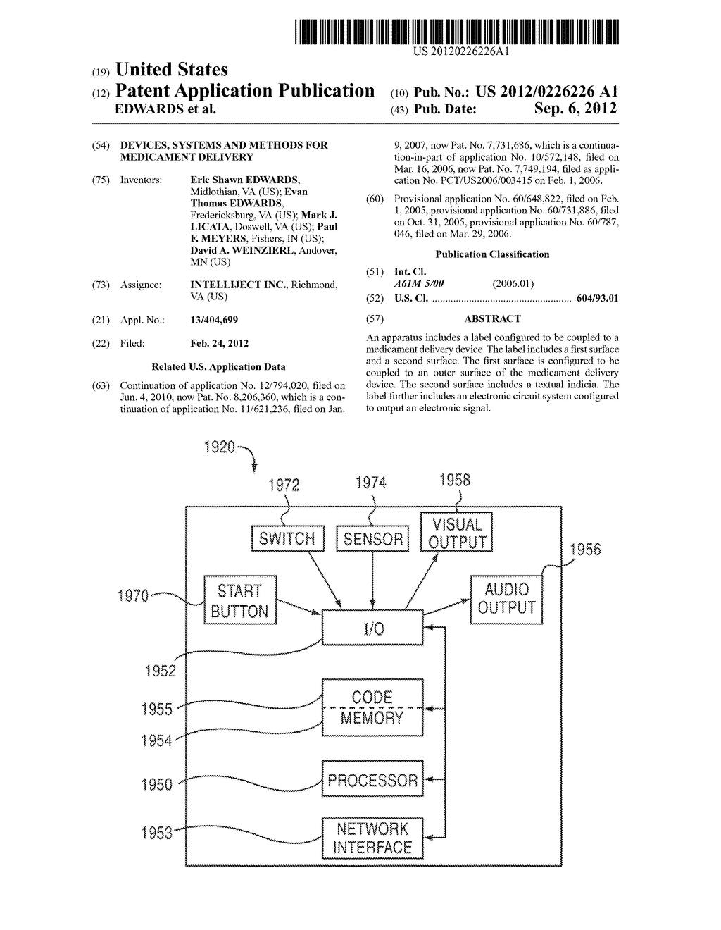 DEVICES, SYSTEMS AND METHODS FOR MEDICAMENT DELIVERY - diagram, schematic, and image 01