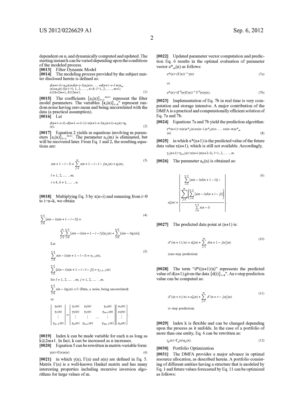 System and Method For Multiple Frozen-Parameter Dynamic Modeling and     Forecasting - diagram, schematic, and image 10