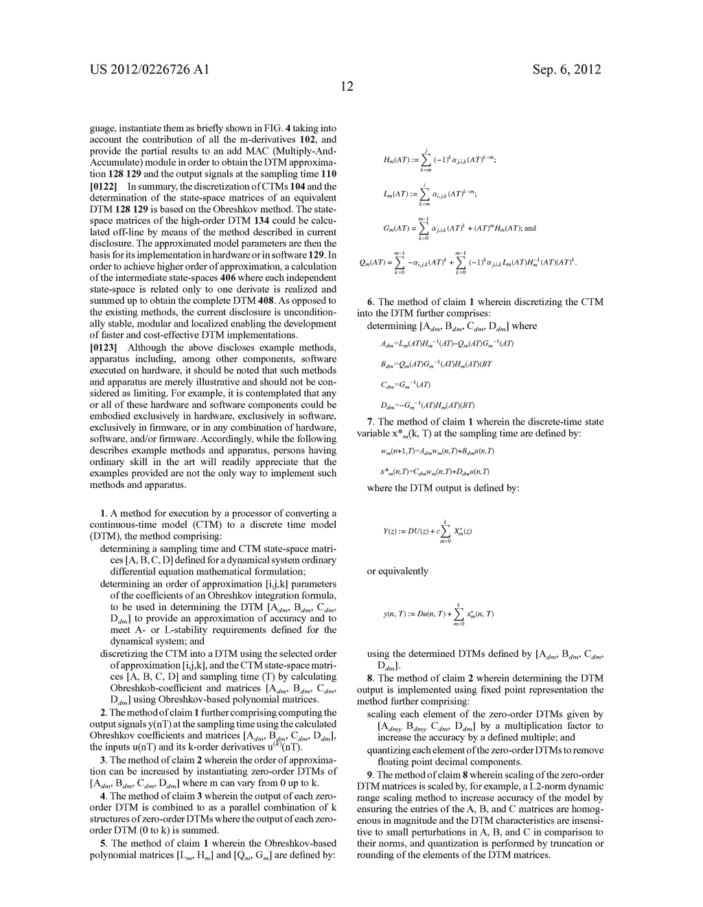 SYSTEM AND METHOD FOR GENERATING DISCRETE-TIME MODEL (DTM) OF     CONTINUOUS-TIME MODEL (CTM) FOR A DYNAMICAL SYSTEM - diagram, schematic, and image 36