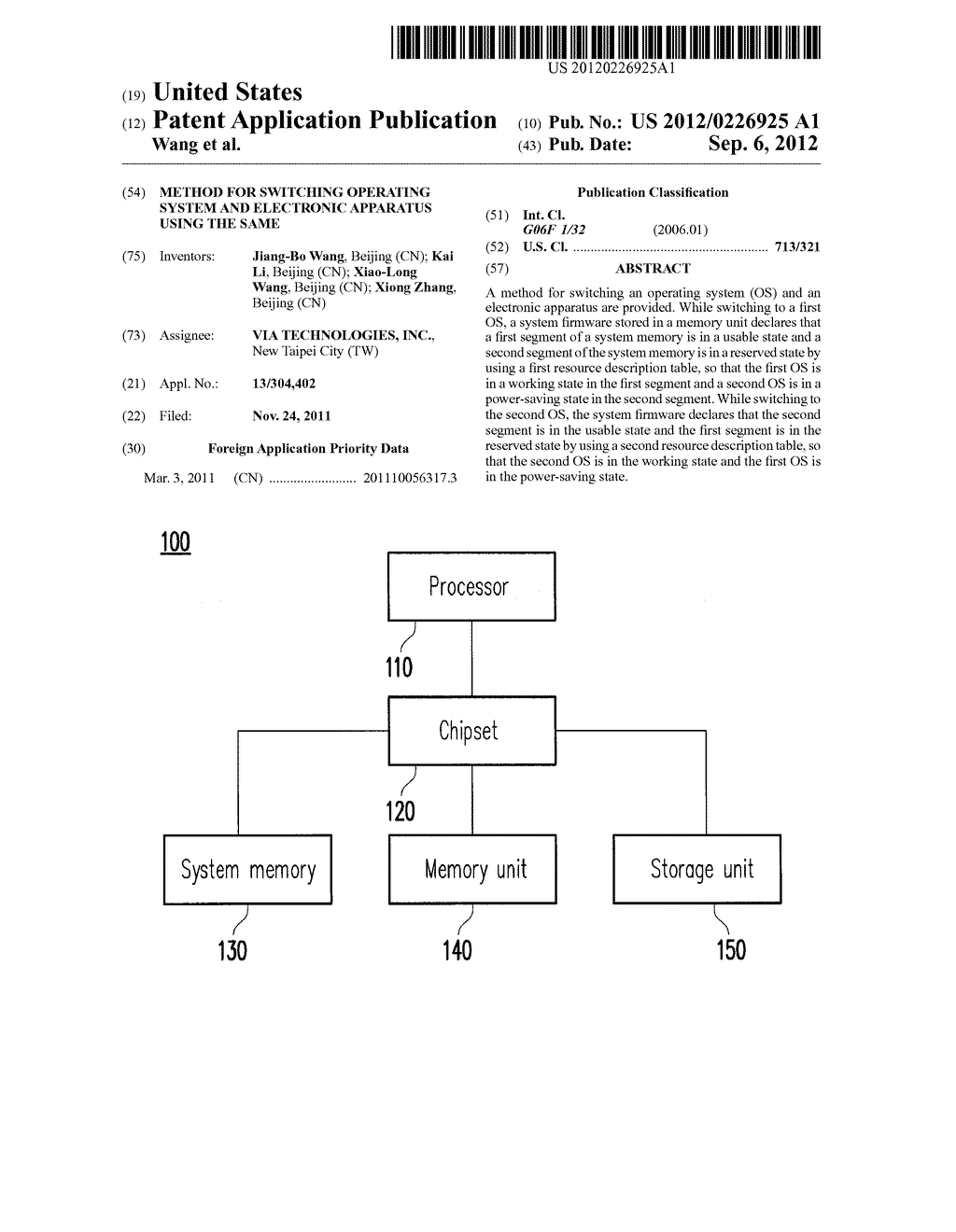 METHOD FOR SWITCHING OPERATING SYSTEM AND ELECTRONIC APPARATUS USING THE     SAME - diagram, schematic, and image 01