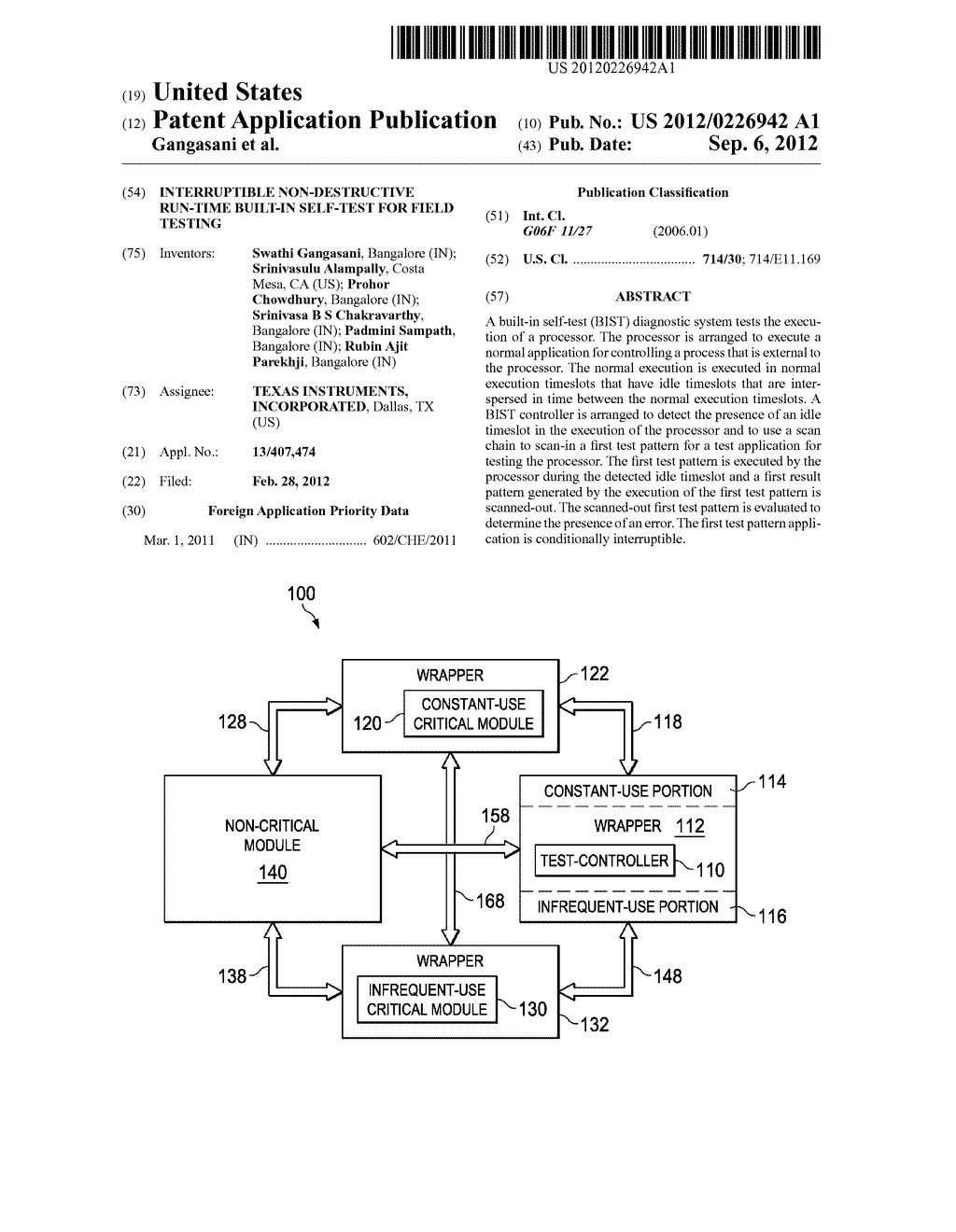 INTERRUPTIBLE NON-DESTRUCTIVE RUN-TIME BUILT-IN SELF-TEST FOR FIELD     TESTING - diagram, schematic, and image 01