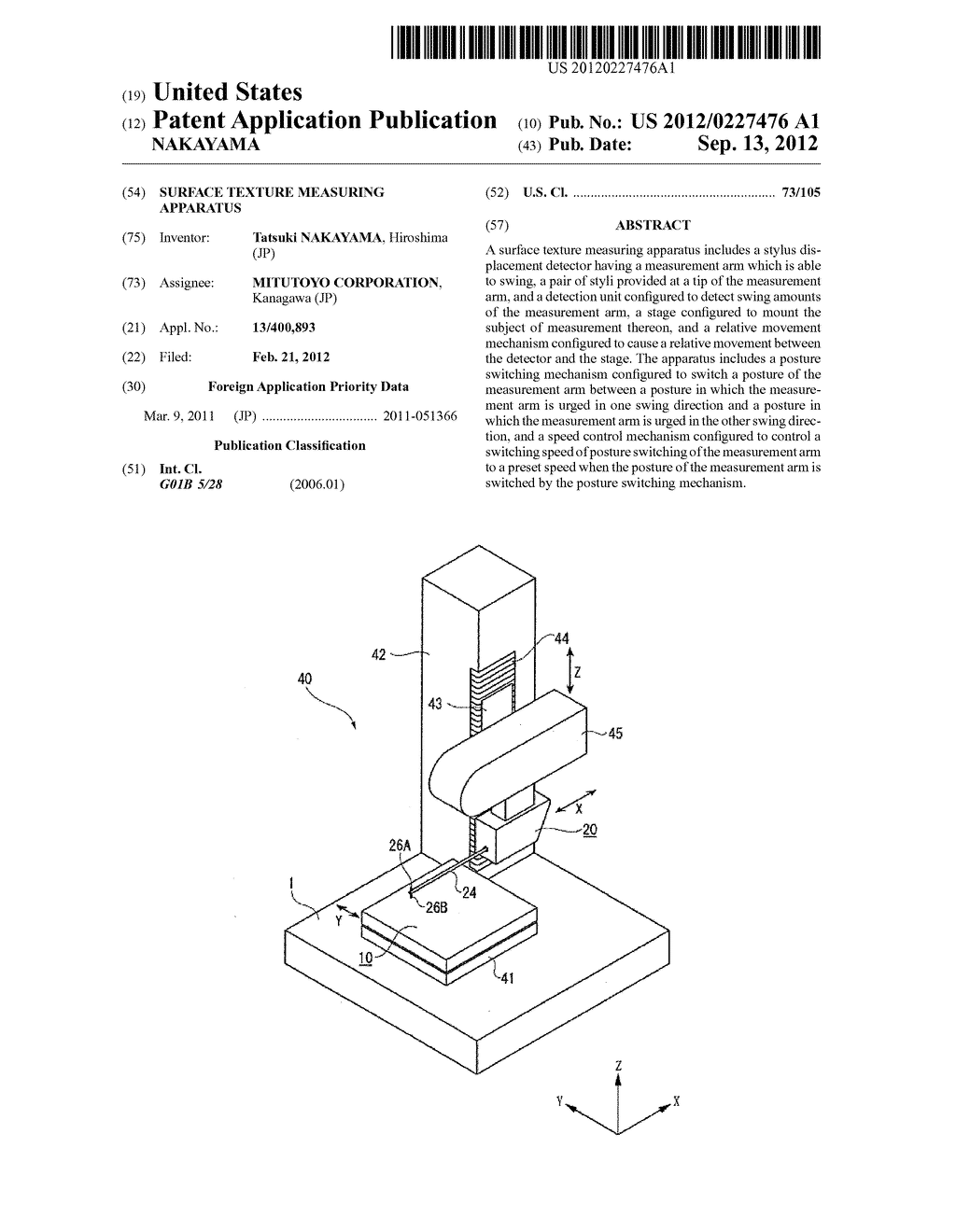 SURFACE TEXTURE MEASURING APPARATUS - diagram, schematic, and image 01