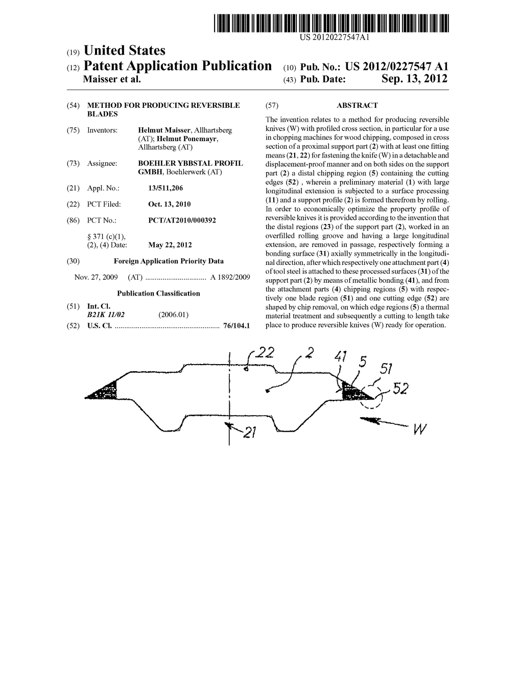 METHOD FOR PRODUCING REVERSIBLE BLADES - diagram, schematic, and image 01