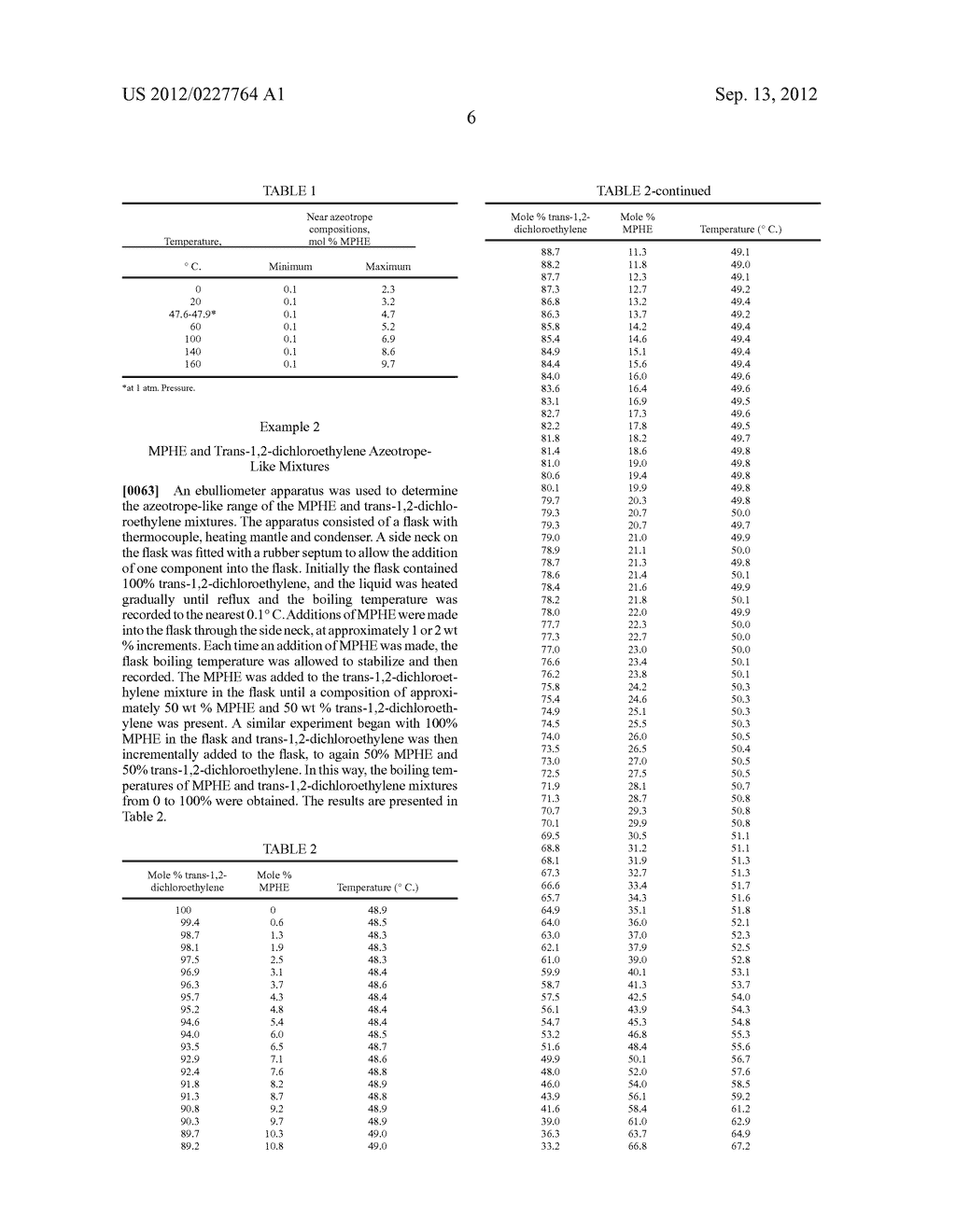 AZEOTROPIC AND AZEOTROPE-LIKE COMPOSITIONS OF METHYL PERFLUOROHEPTENE     ETHERS AND TRANS-1,2-DICHLOROETHYLENE AND USES THEREOF - diagram, schematic, and image 07