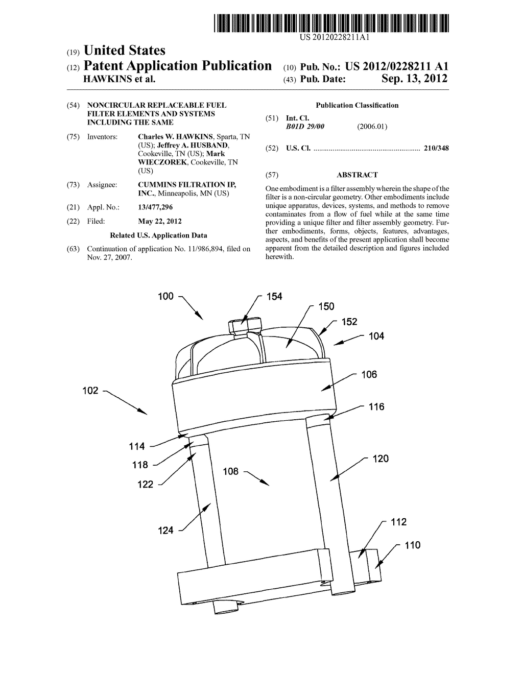 NONCIRCULAR REPLACEABLE FUEL FILTER ELEMENTS AND SYSTEMS INCLUDING THE     SAME - diagram, schematic, and image 01