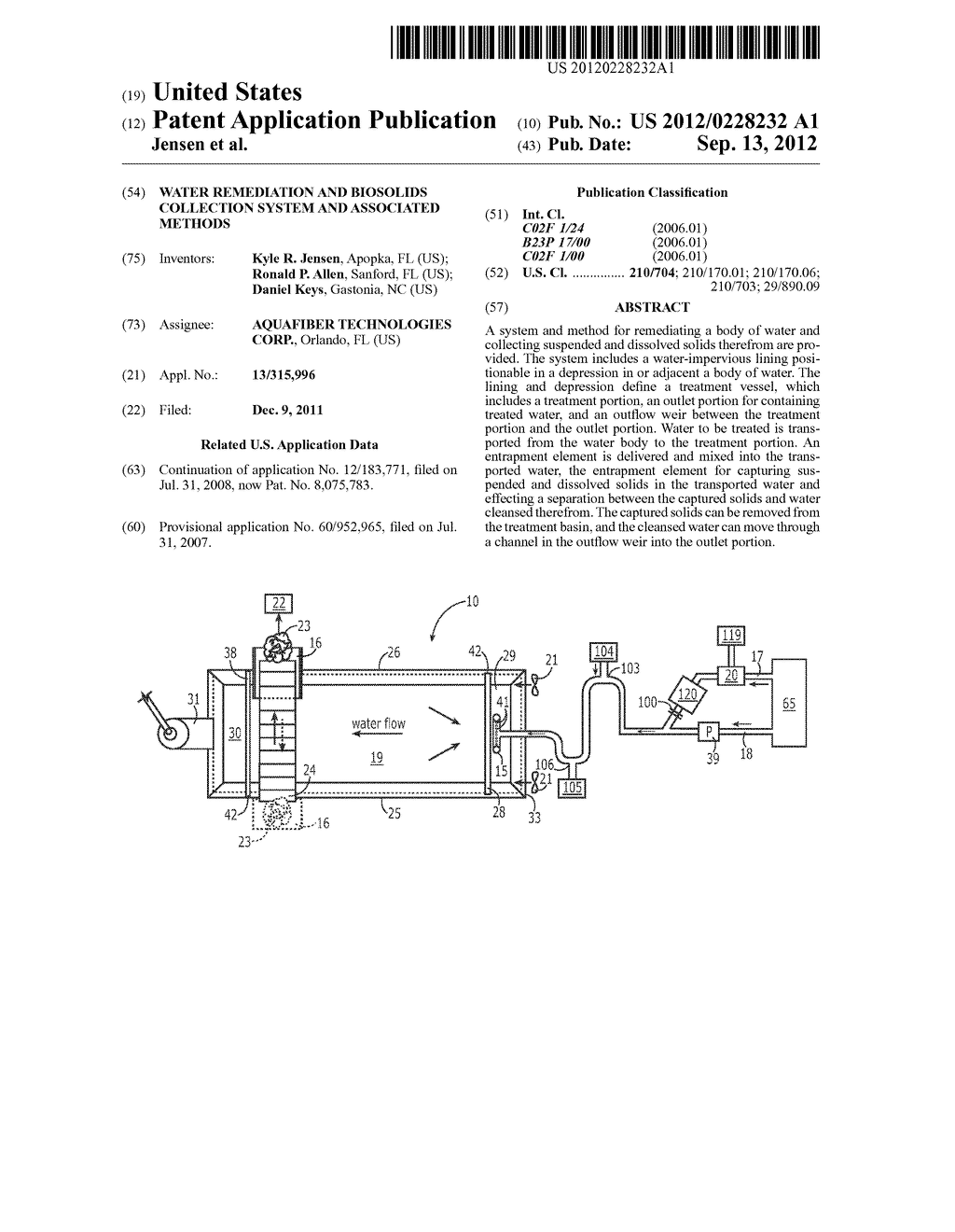 Water Remediation and Biosolids Collection System and Associated Methods - diagram, schematic, and image 01