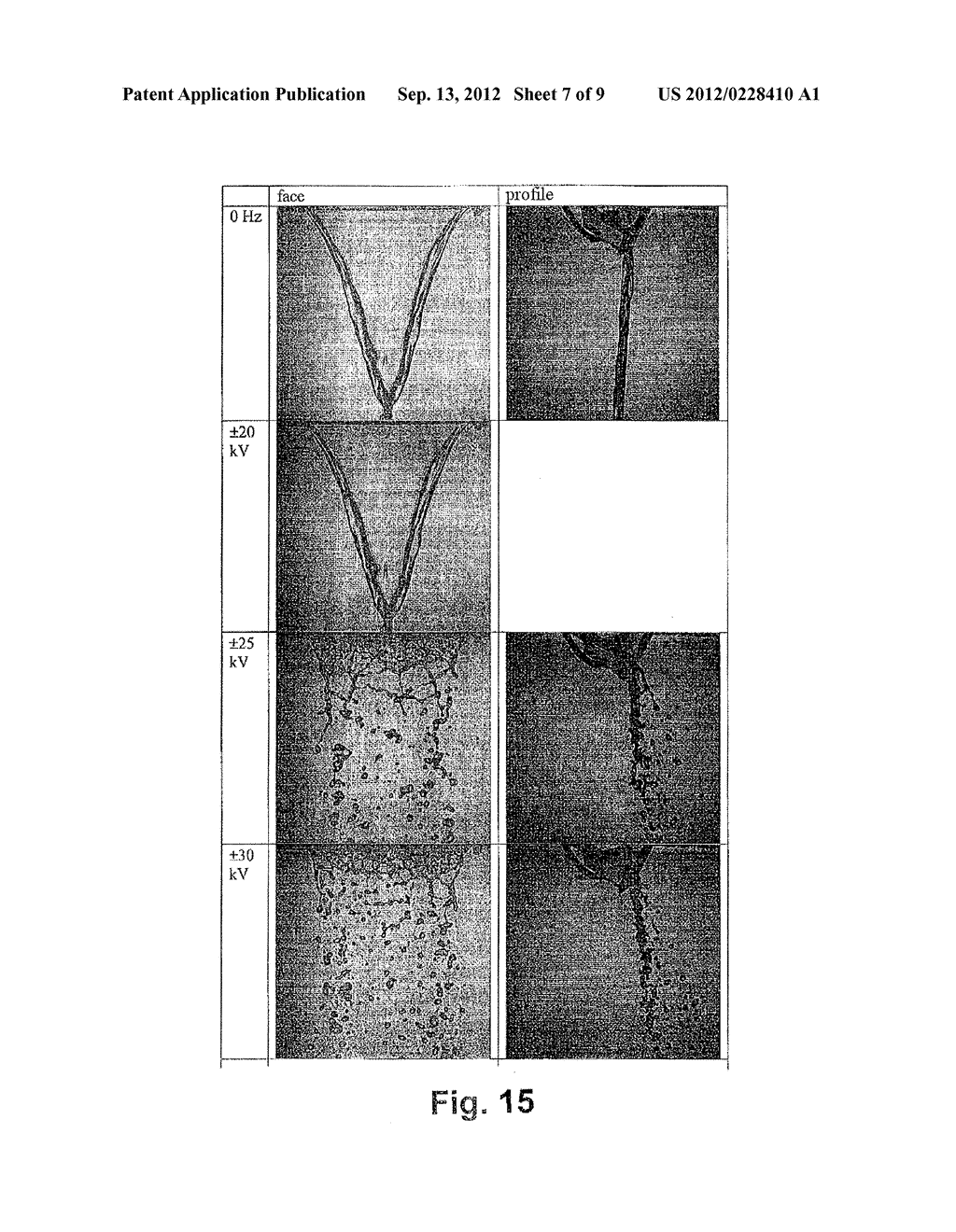 DEVICE AND METHOD FOR ELECTROSTATICALLY SPRAYING A LIQUID, FUEL INJECTOR     COMPRISING SAID DEVICE, AND USES OF SAME - diagram, schematic, and image 08