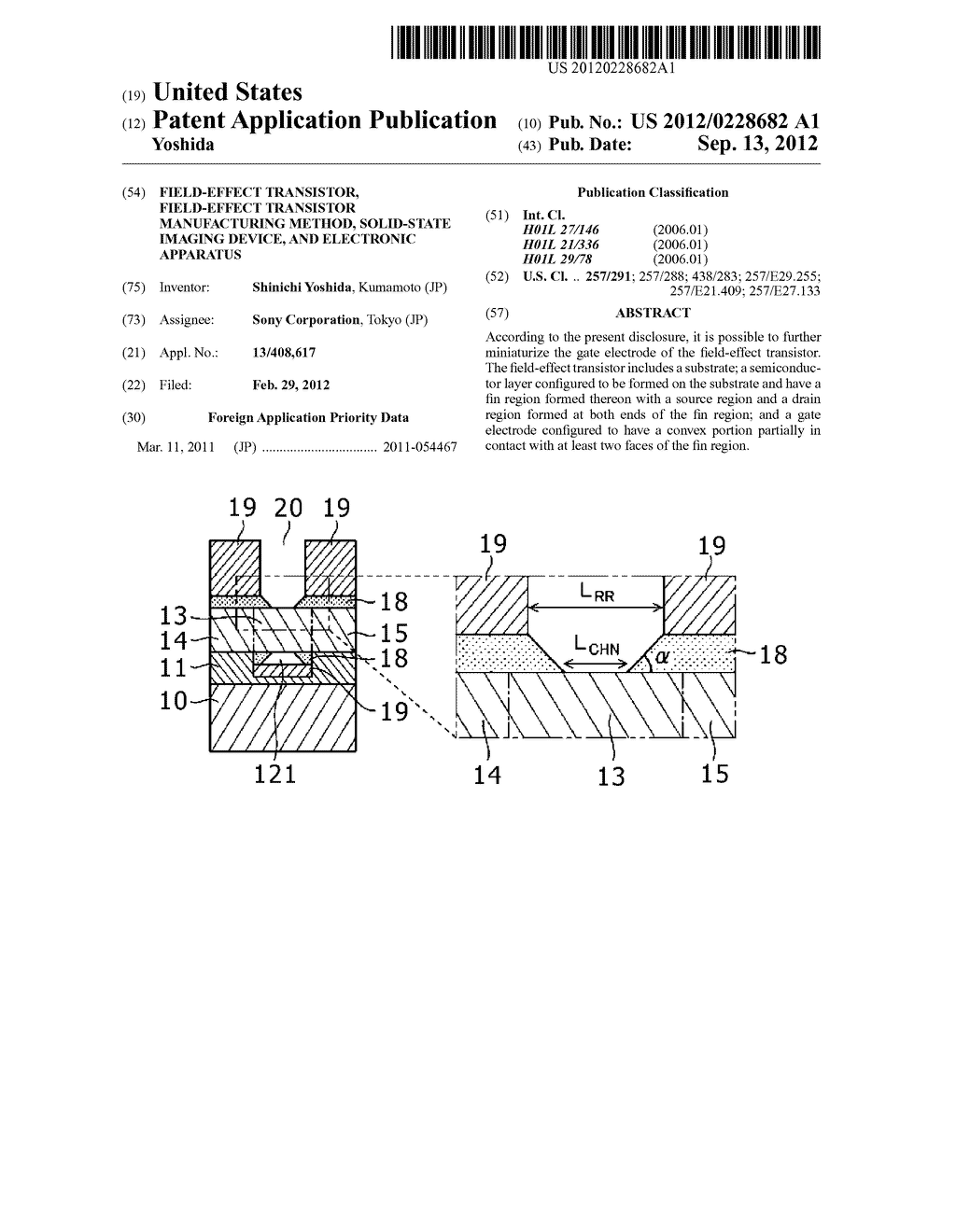 FIELD-EFFECT TRANSISTOR, FIELD-EFFECT TRANSISTOR MANUFACTURING METHOD,     SOLID-STATE IMAGING DEVICE, AND ELECTRONIC APPARATUS - diagram, schematic, and image 01