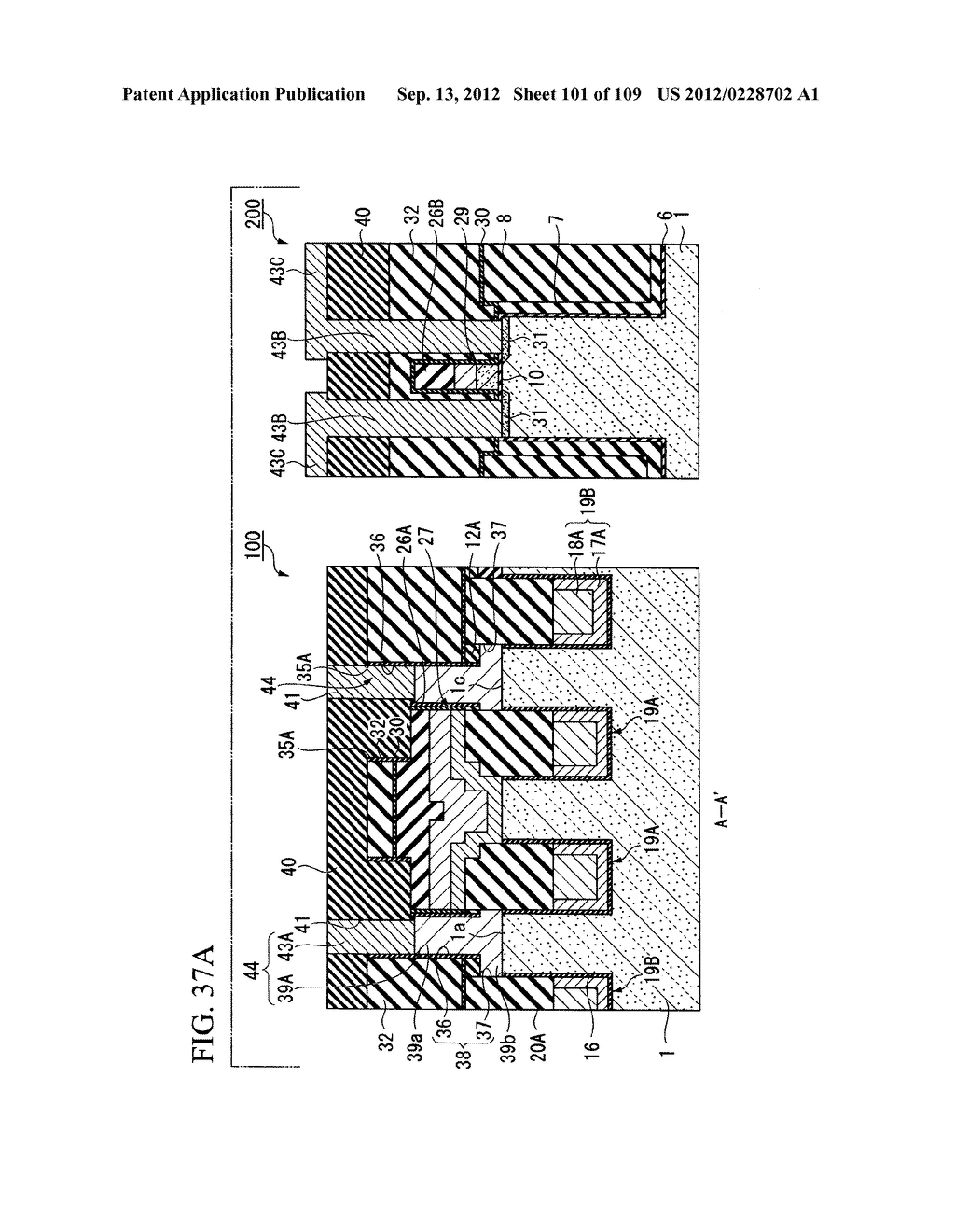 SEMICONDUCTOR DEVICE AND METHOD OF FORMING THE SAME - diagram, schematic, and image 102