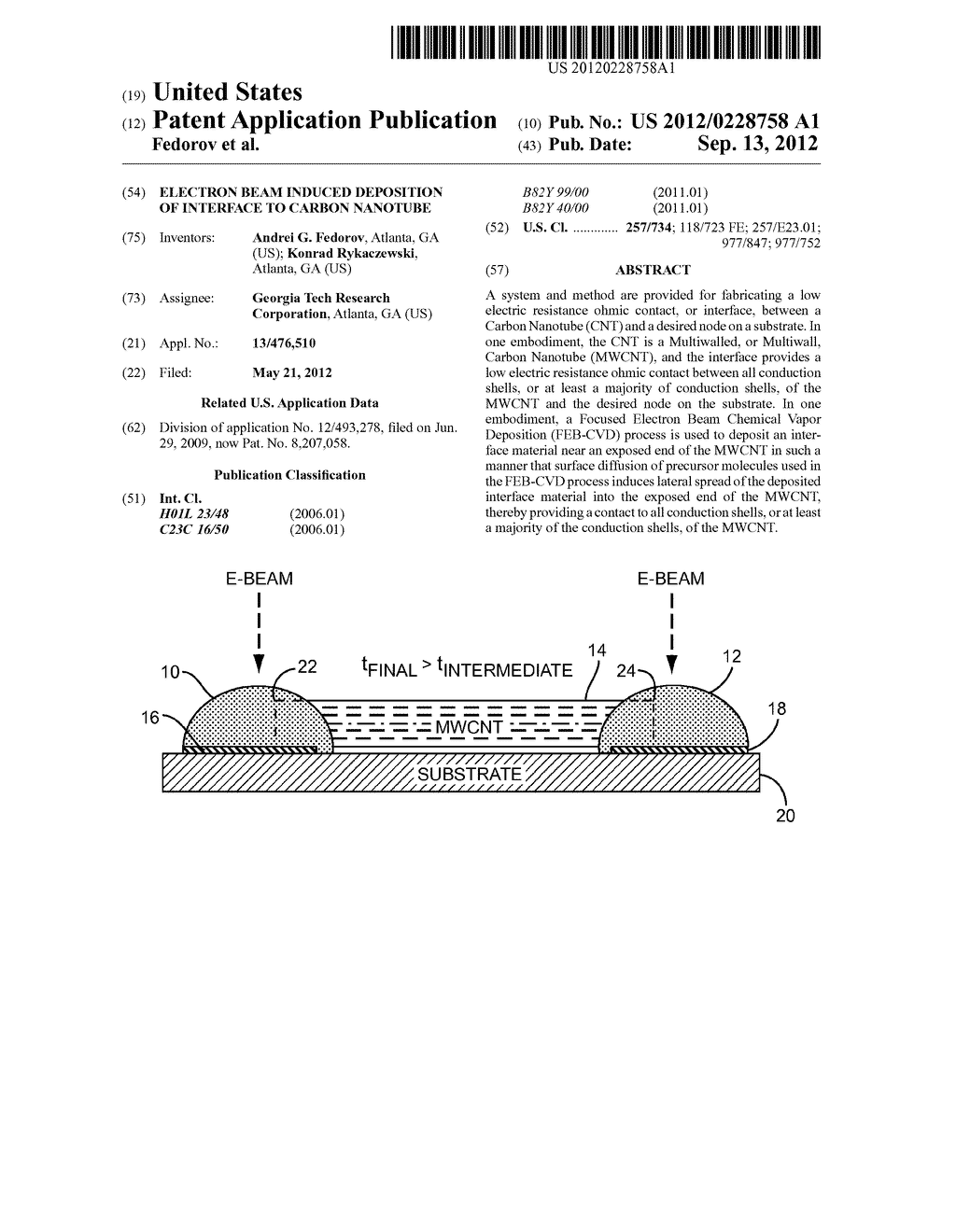 ELECTRON BEAM INDUCED DEPOSITION OF INTERFACE TO CARBON NANOTUBE - diagram, schematic, and image 01