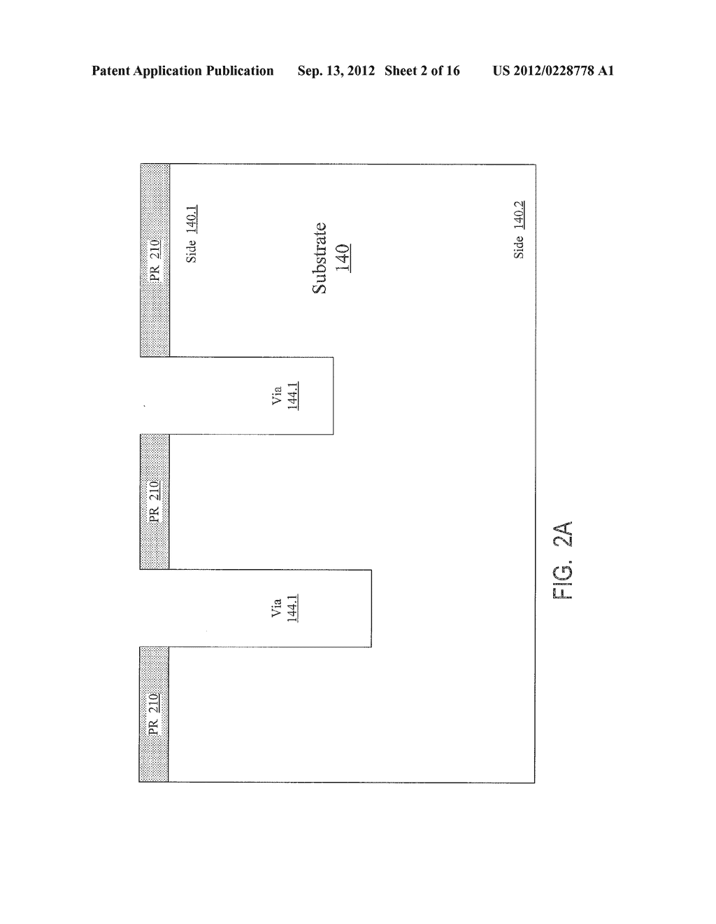 SUBSTRATES WITH THROUGH VIAS WITH CONDUCTIVE FEATURES FOR CONNECTION TO     INTEGRATED CIRCUIT ELEMENTS, AND METHODS FOR FORMING THROUGH VIAS IN     SUBSTRATES - diagram, schematic, and image 03