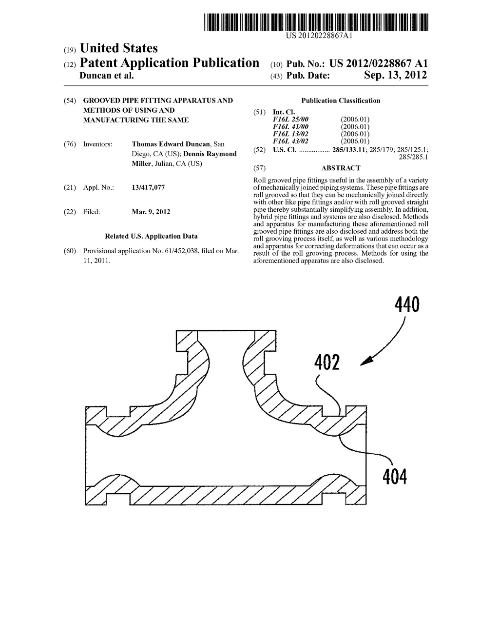 GROOVED PIPE FITTING APPARATUS AND METHODS OF USING AND MANUFACTURING THE     SAME - diagram, schematic, and image 01