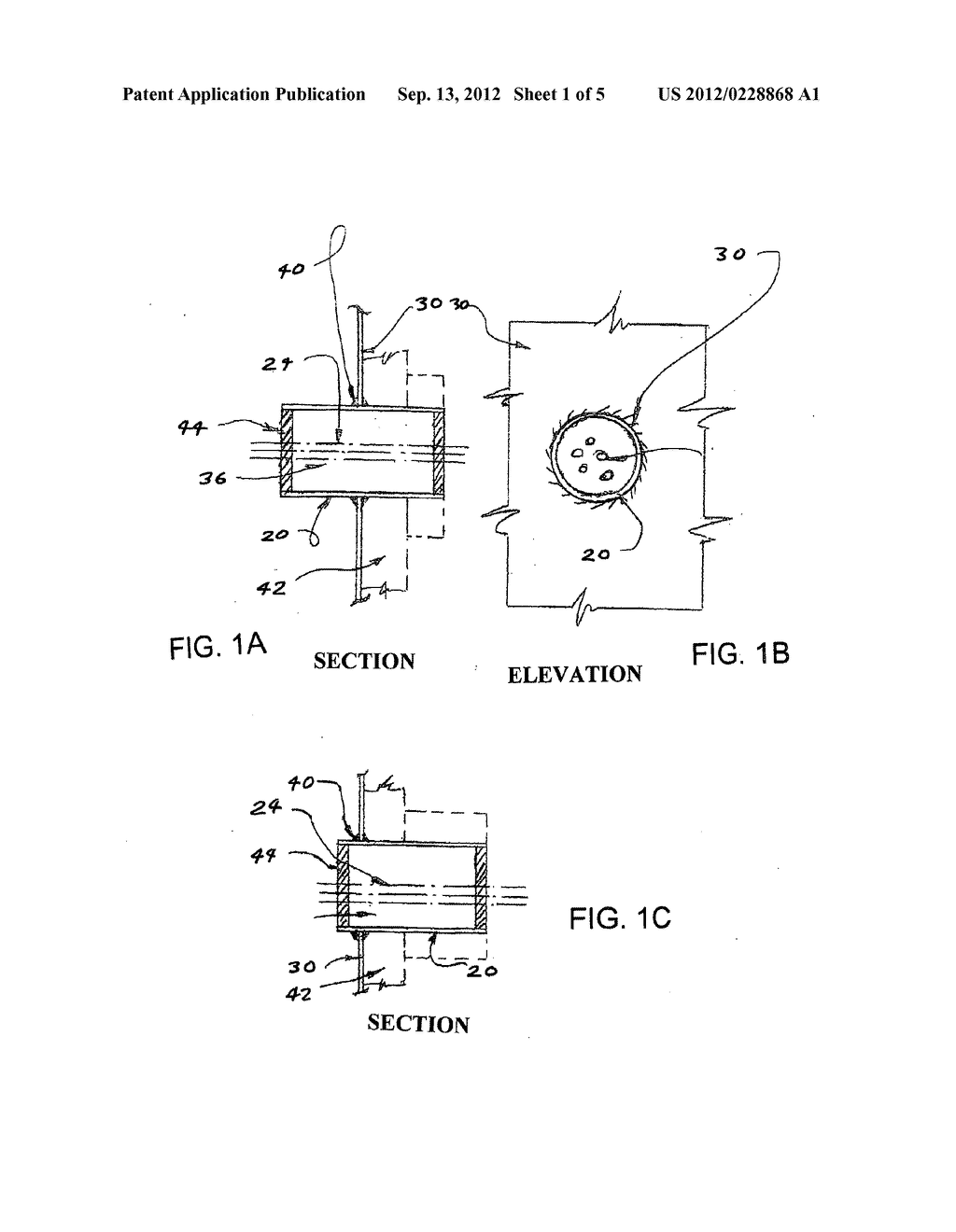 Fireproof bulkhead penetration - diagram, schematic, and image 02