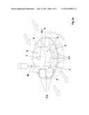 Device for transforming the motion of a water flow into electricity diagram and image