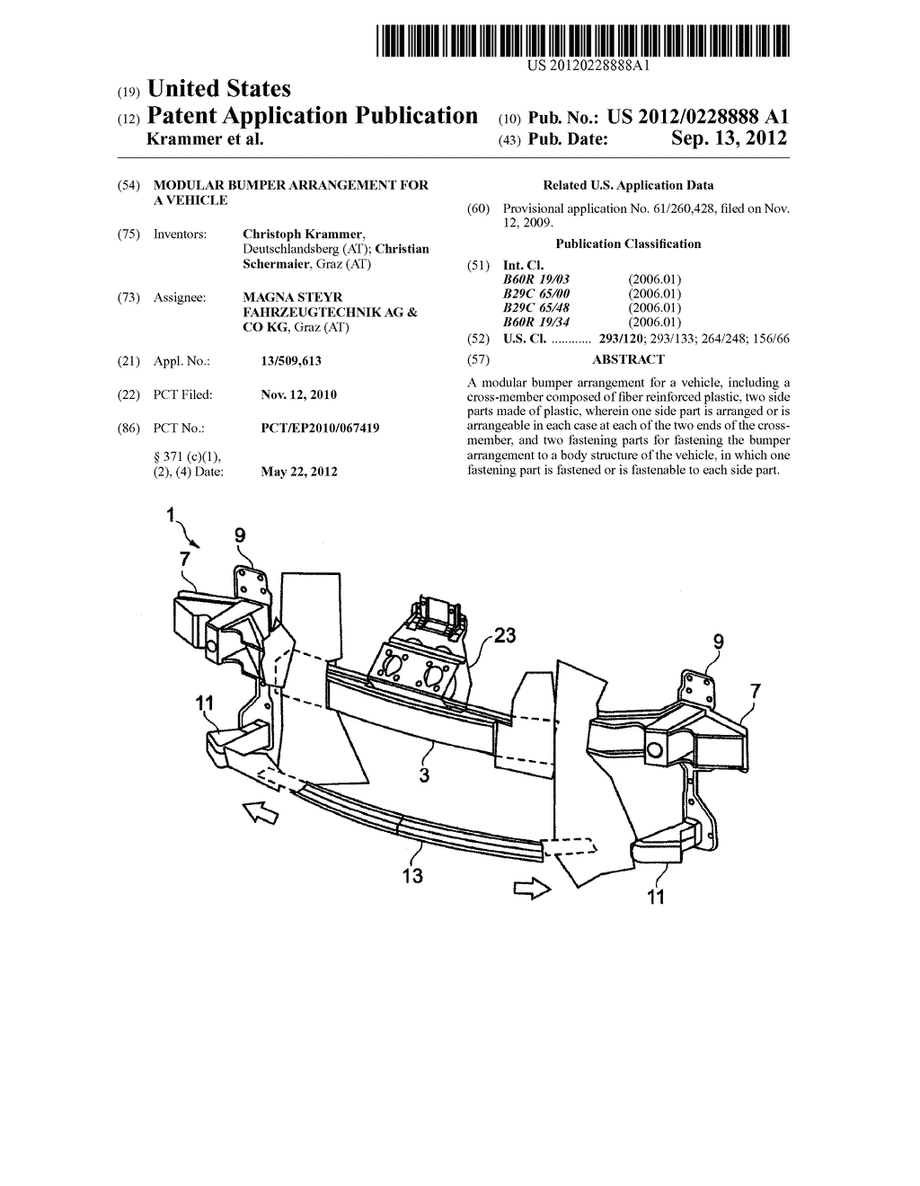 MODULAR BUMPER ARRANGEMENT FOR A VEHICLE - diagram, schematic, and image 01