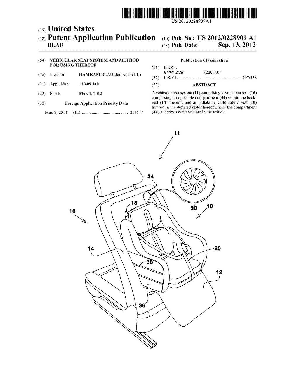 VEHICULAR SEAT SYSTEM AND METHOD FOR USING THEREOF - diagram, schematic, and image 01