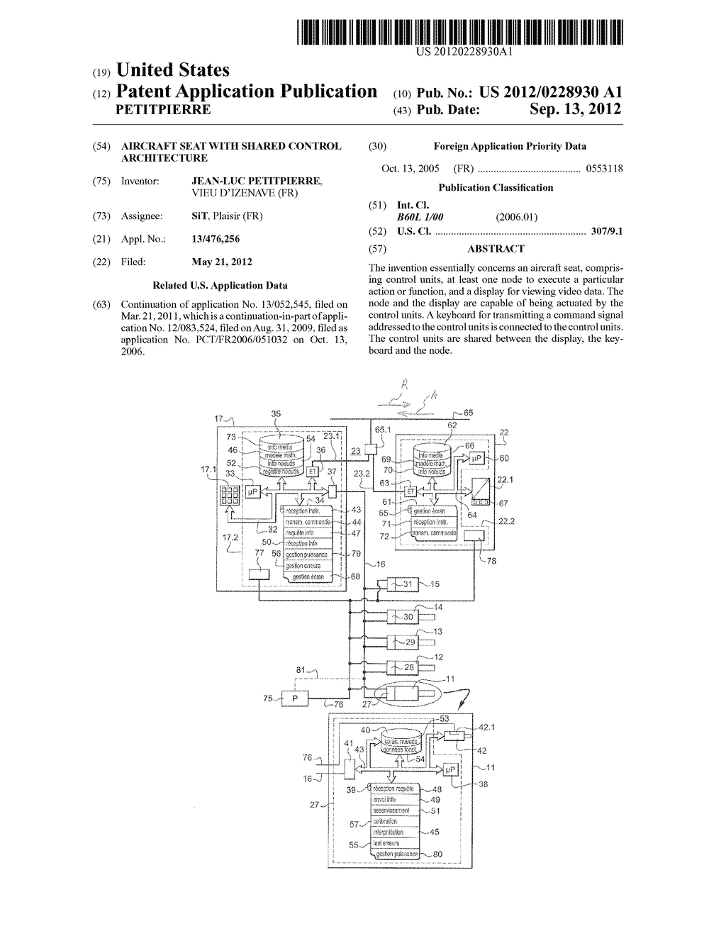 AIRCRAFT SEAT WITH SHARED CONTROL ARCHITECTURE - diagram, schematic, and image 01