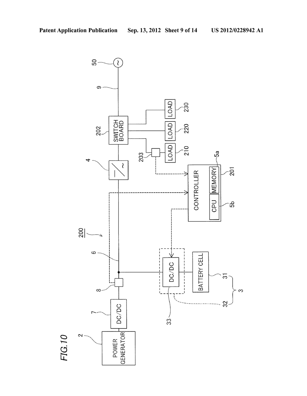 ELECTRIC POWER GENERATION SYSTEM, METHOD OF CONTROLLING A BATTERY,     COMPUTER-READABLE RECORDING MEDIUM WHICH RECORDS A CONTROL PROGRAMS AND     DEVICE CONTROLLING A BATTERY - diagram, schematic, and image 10