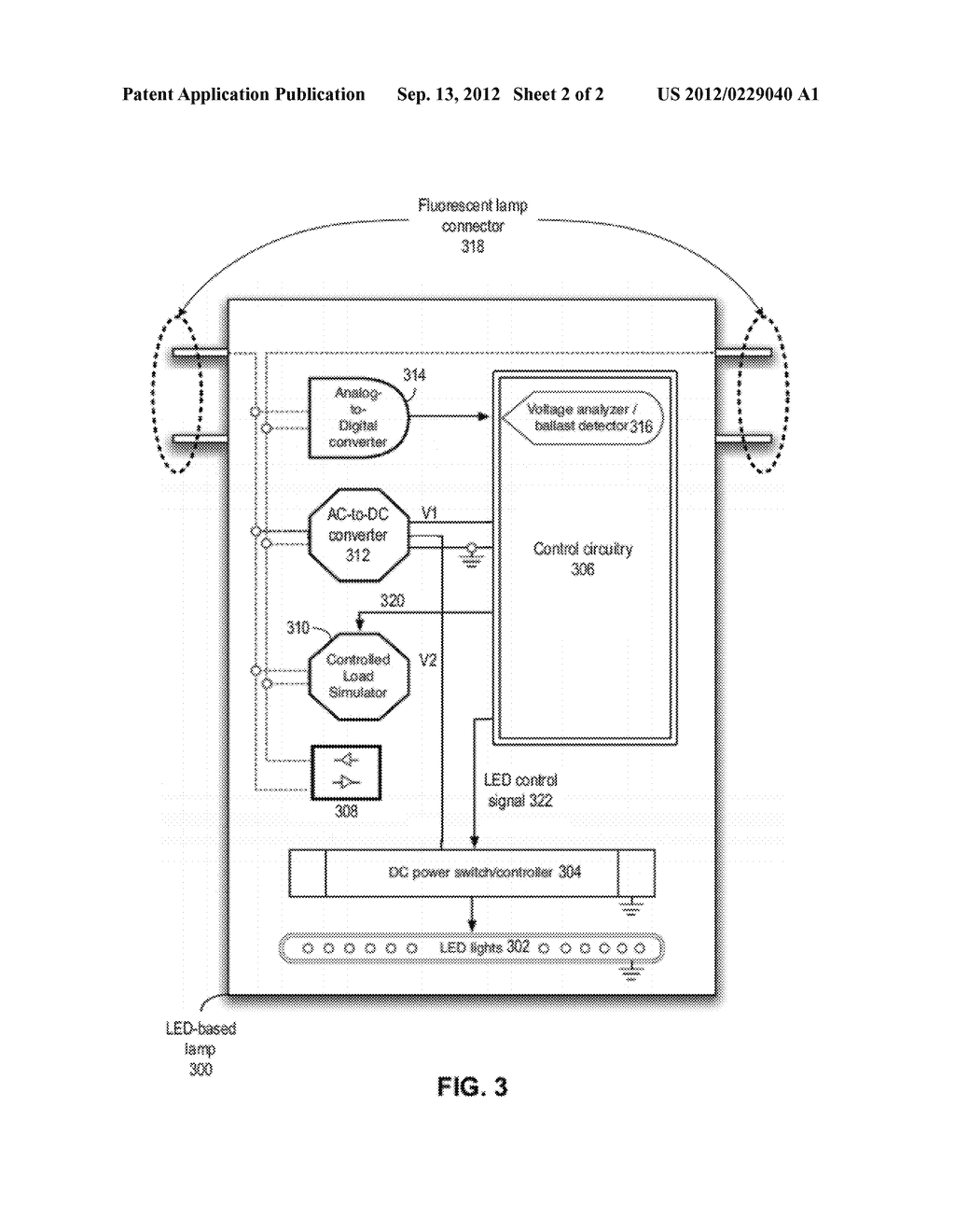 METHOD AND APPARATUS TO FACILITATE COUPLING AN LED-BASED LAMP TO A     FLOURESCENT LIGHT FIXTURE - diagram, schematic, and image 03