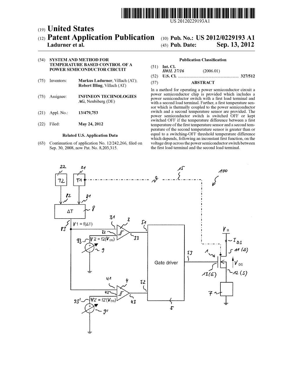System and Method for Temperature Based Control of a Power Semiconductor     Circuit - diagram, schematic, and image 01