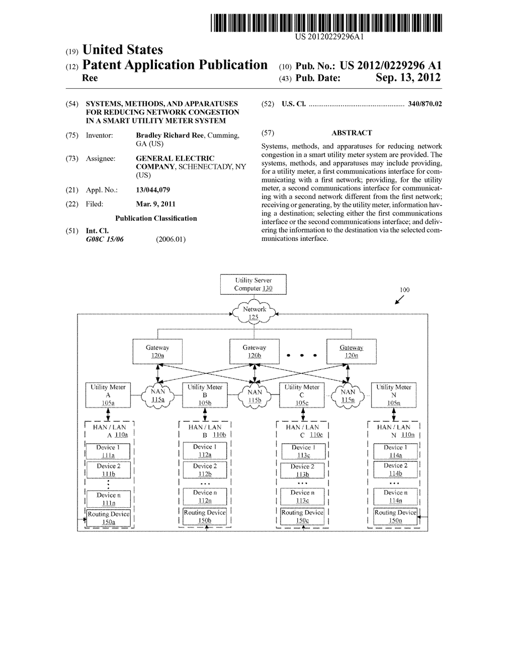 SYSTEMS, METHODS, AND APPARATUSES FOR REDUCING NETWORK CONGESTION IN A     SMART UTILITY METER SYSTEM - diagram, schematic, and image 01