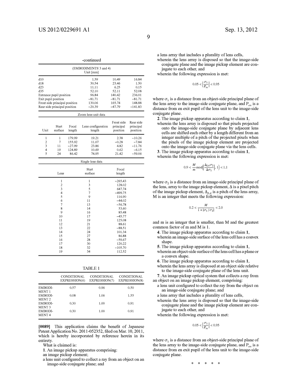 IMAGE PICKUP APPARATUS HAVING LENS ARRAY AND IMAGE PICKUP OPTICAL SYSTEM - diagram, schematic, and image 18