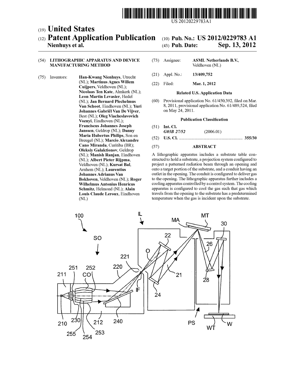 LITHOGRAPHIC APPARATUS AND DEVICE MANUFACTURING METHOD - diagram, schematic, and image 01