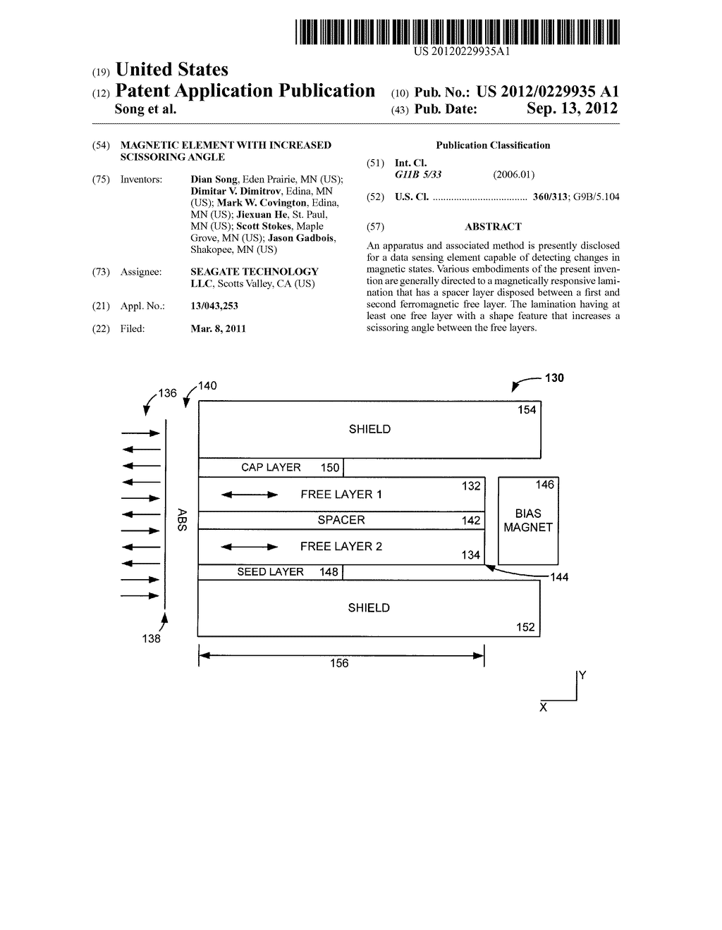 Magnetic Element With Increased Scissoring Angle - diagram, schematic, and image 01