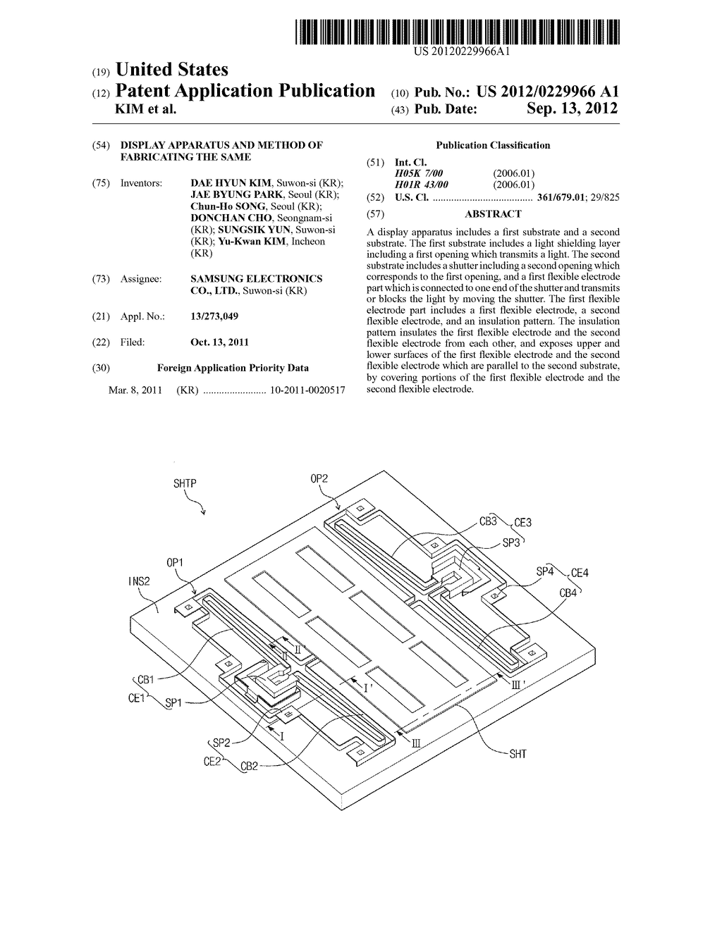 DISPLAY APPARATUS AND METHOD OF FABRICATING THE SAME - diagram, schematic, and image 01