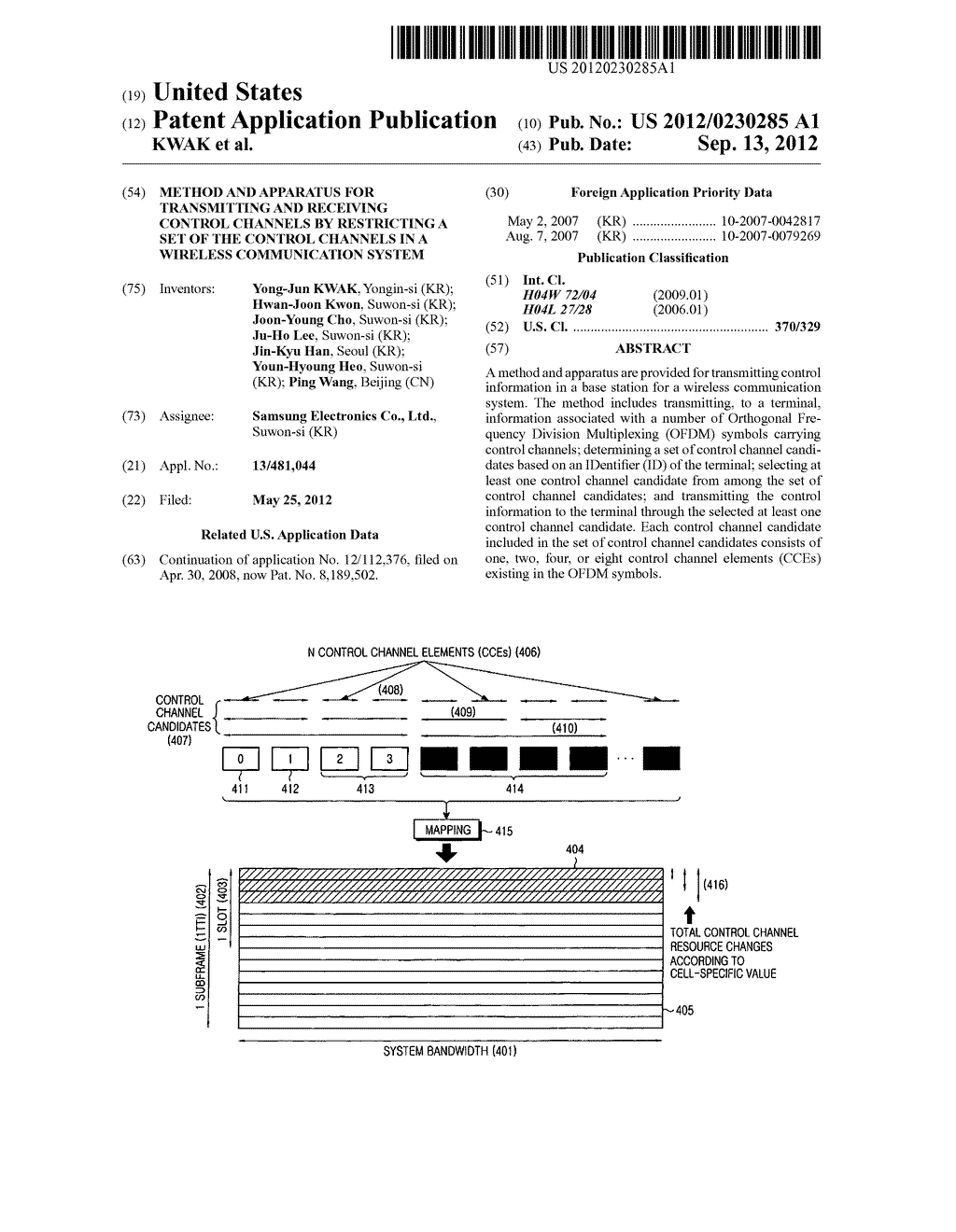 METHOD AND APPARATUS FOR TRANSMITTING AND RECEIVING CONTROL CHANNELS BY     RESTRICTING A SET OF THE CONTROL CHANNELS IN A WIRELESS COMMUNICATION     SYSTEM - diagram, schematic, and image 01