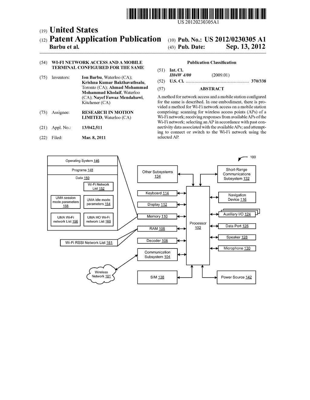 WI-FI NETWORK ACCESS AND A MOBILE TERMINAL CONFIGURED FOR THE SAME - diagram, schematic, and image 01