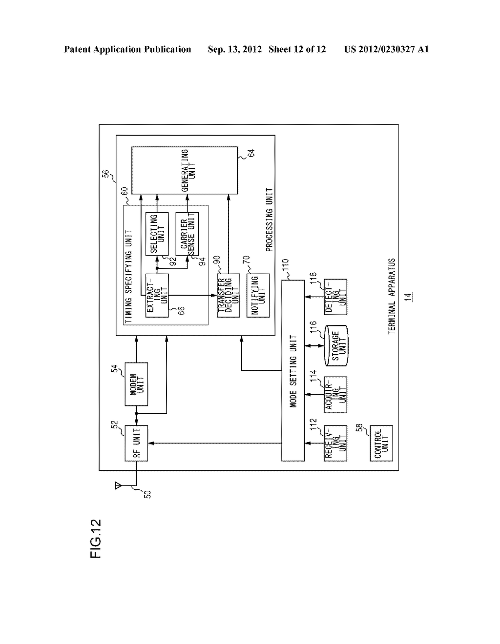 TERMINAL APPARATUS FOR TRANSMITTING OR RECEIVING A SIGNAL INCLUDING     PREDETERMINED INFORMATION - diagram, schematic, and image 13