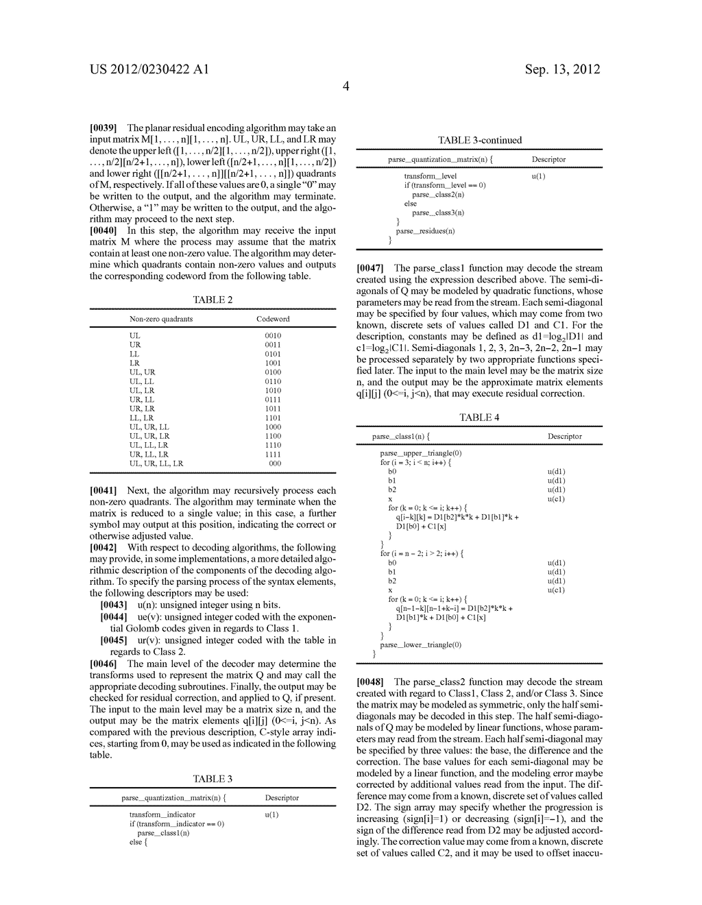 Method and System Using Prediction and Error Correction for the Compact     Representation of Quantization Matrices In Video Compression - diagram, schematic, and image 12