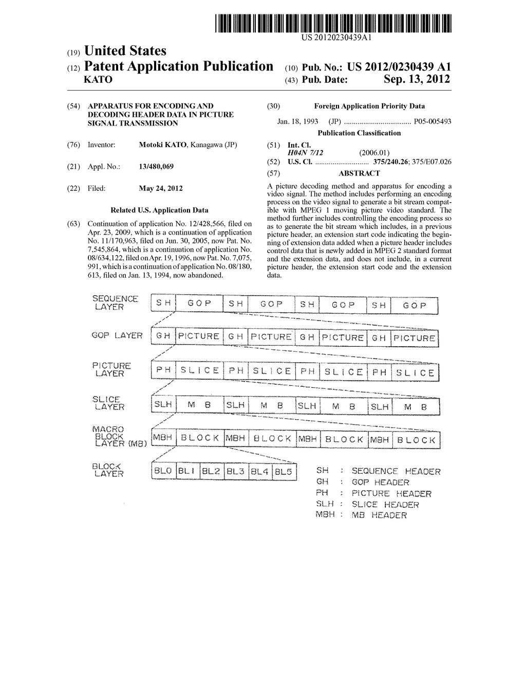 APPARATUS FOR ENCODING AND DECODING HEADER DATA IN PICTURE SIGNAL     TRANSMISSION - diagram, schematic, and image 01