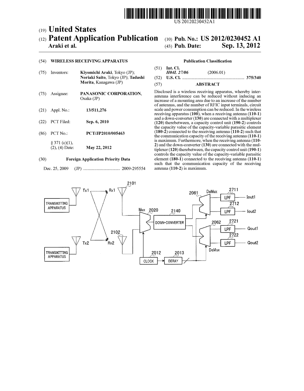 WIRELESS RECEIVING APPARATUS - diagram, schematic, and image 01