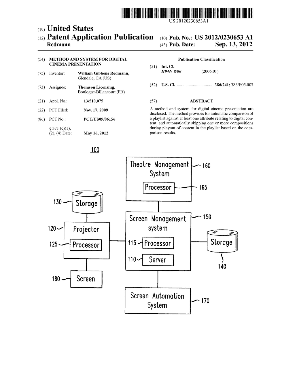 METHOD AND SYSTEM FOR DIGITAL CINEMA PRESENTATION - diagram, schematic, and image 01