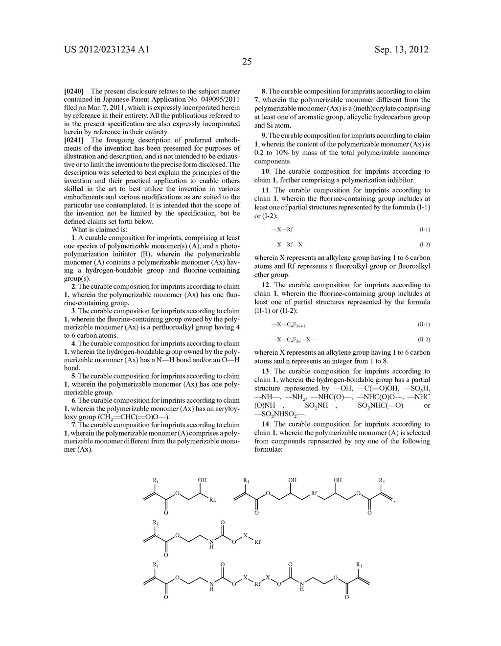 CURABLE COMPOSITION FOR IMPRINTS, PATTERNING METHOD AND PATTERN - diagram, schematic, and image 26