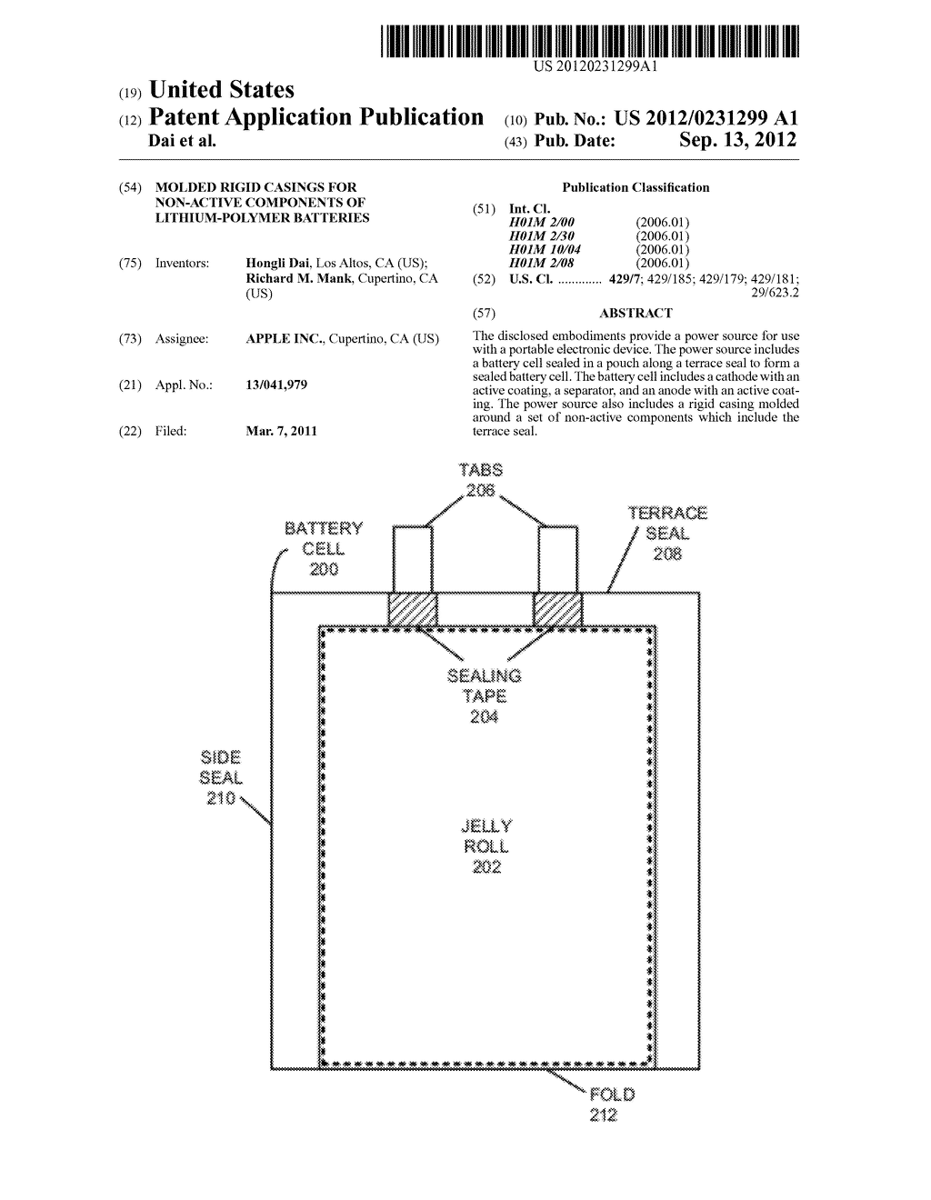 MOLDED RIGID CASINGS FOR NON-ACTIVE COMPONENTS OF LITHIUM-POLYMER     BATTERIES - diagram, schematic, and image 01