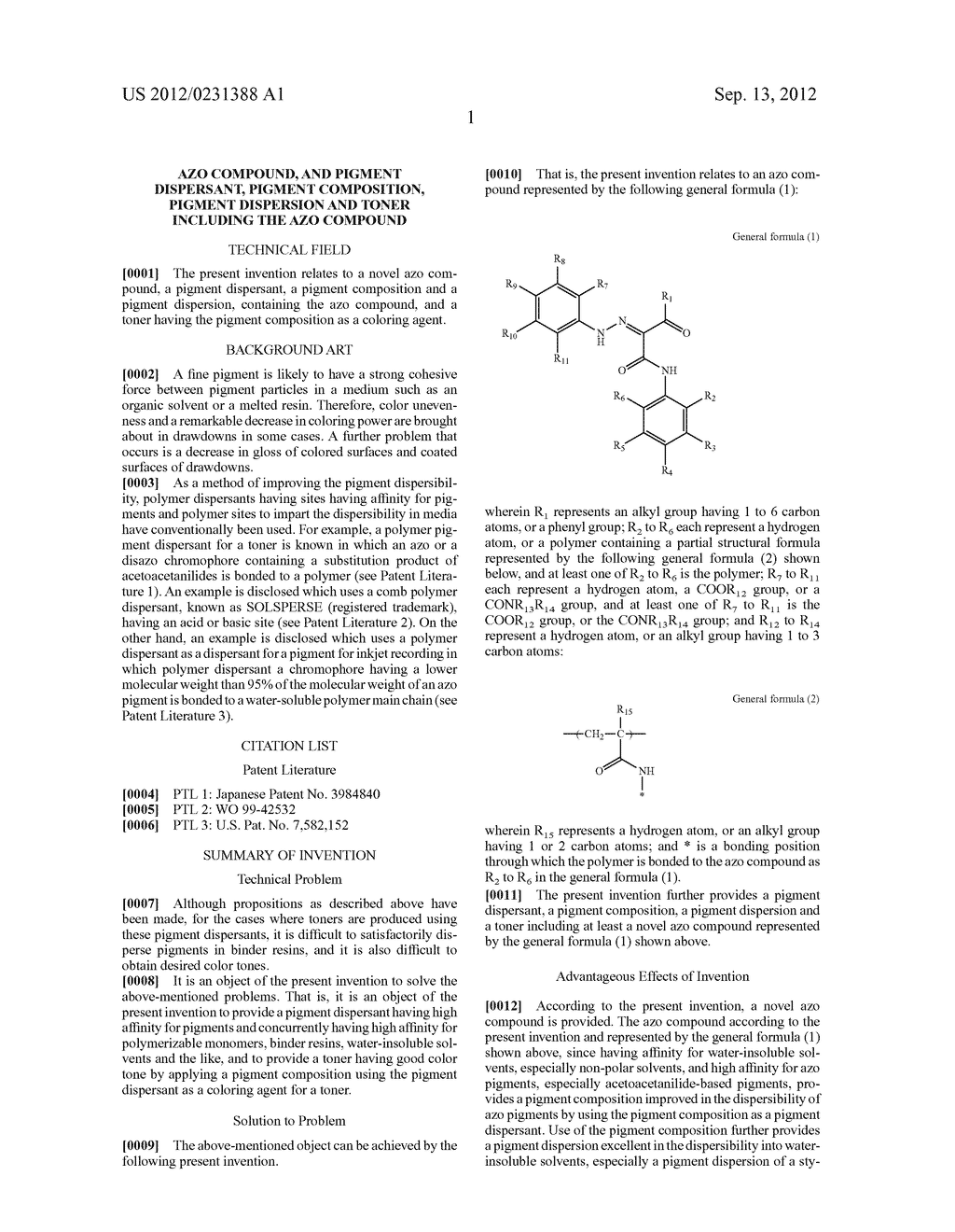 AZO COMPOUND, AND PIGMENT DISPERSANT, PIGMENT COMPOSITION, PIGMENT     DISPERSION AND TONER INCLUDING THE AZO COMPOUND - diagram, schematic, and image 05