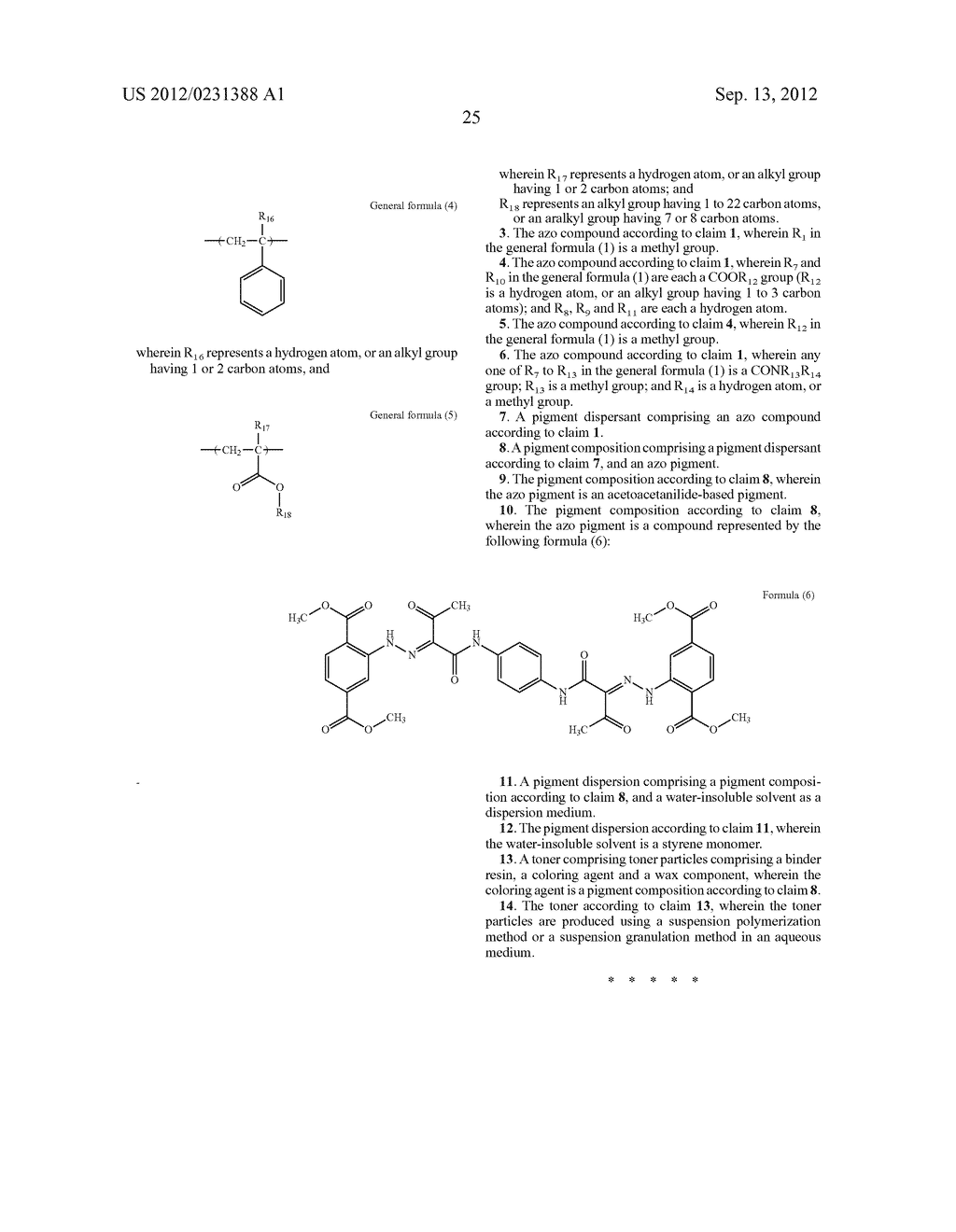 AZO COMPOUND, AND PIGMENT DISPERSANT, PIGMENT COMPOSITION, PIGMENT     DISPERSION AND TONER INCLUDING THE AZO COMPOUND - diagram, schematic, and image 29