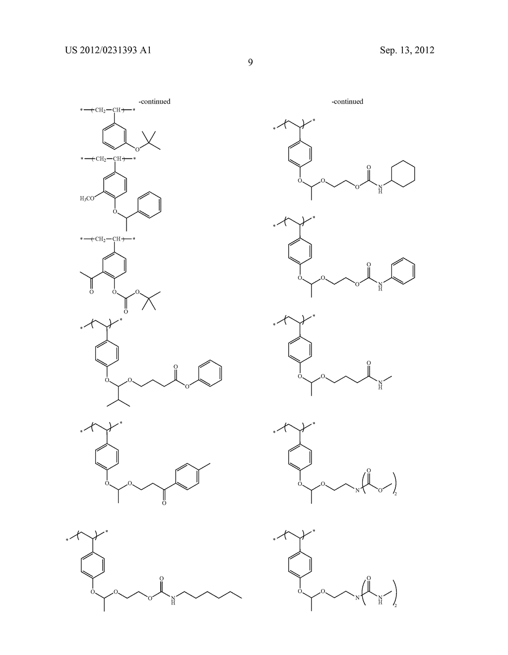 ACTINIC-RAY- OR RADIATION-SENSITIVE RESIN COMPOSITION AND METHOD OF     FORMING A PATTERN USING THE SAME - diagram, schematic, and image 10